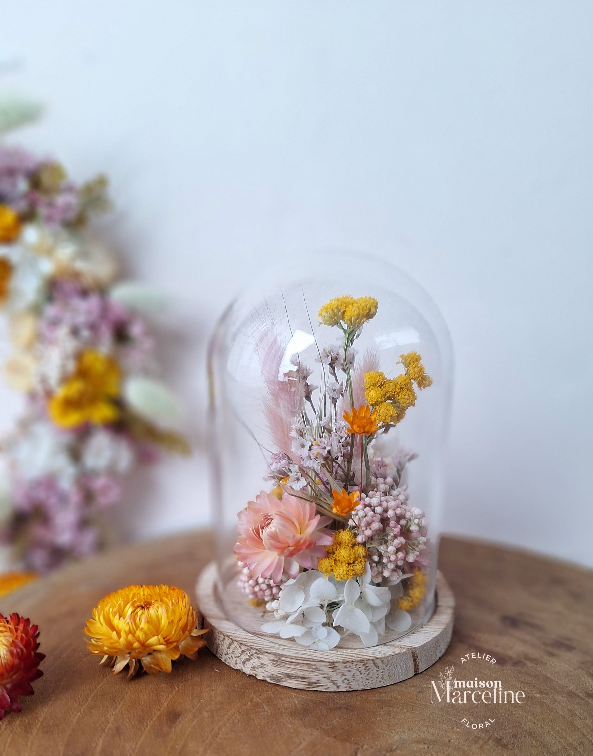 Décoration en fleurs séchées