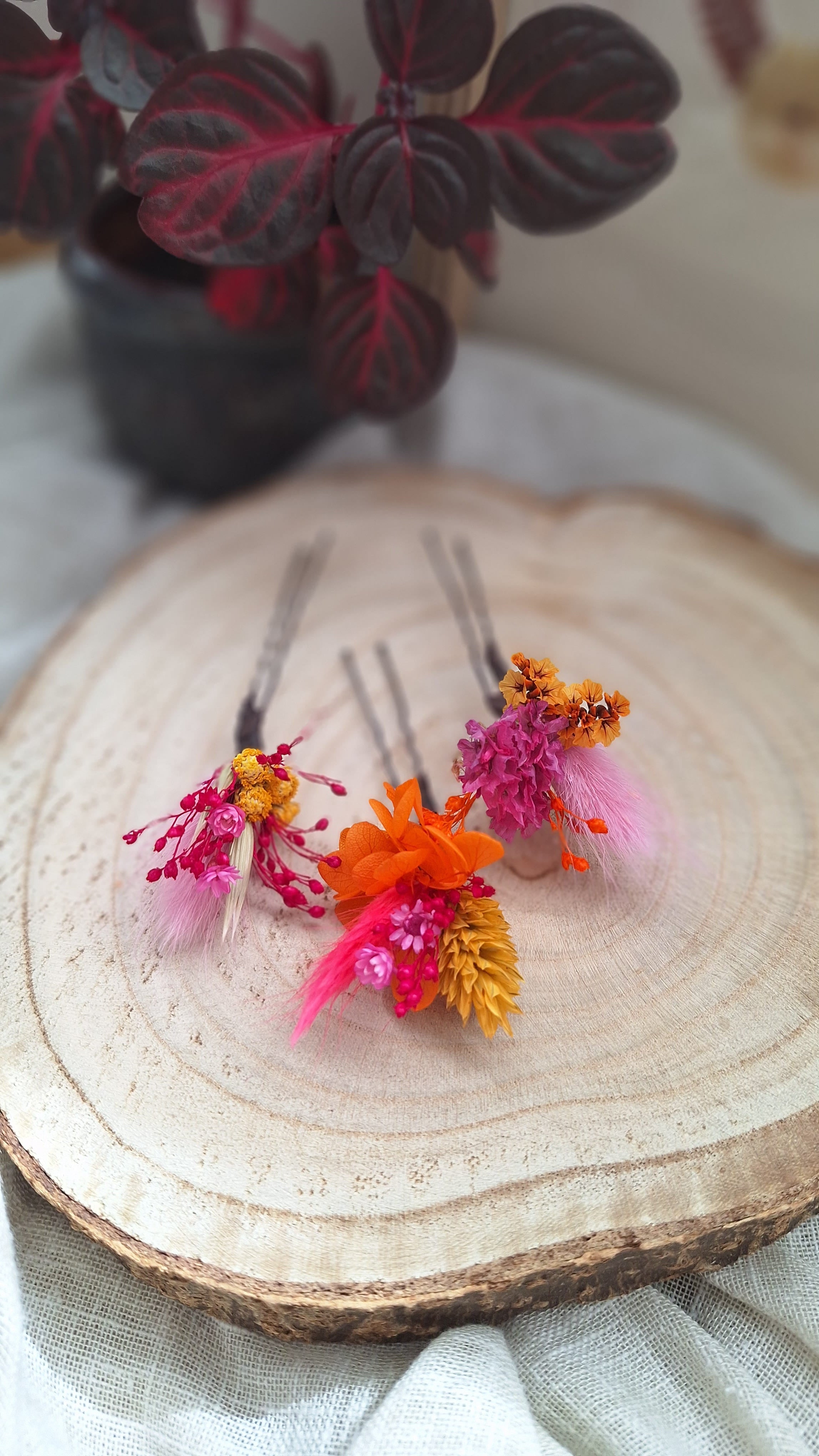 Epingle à chignon fleurie colorée durable - Fleuriste Eure et Loir, fleuriste orne, Fleuriste le perche, Fleuriste Bretoncelles  pics à cheveux