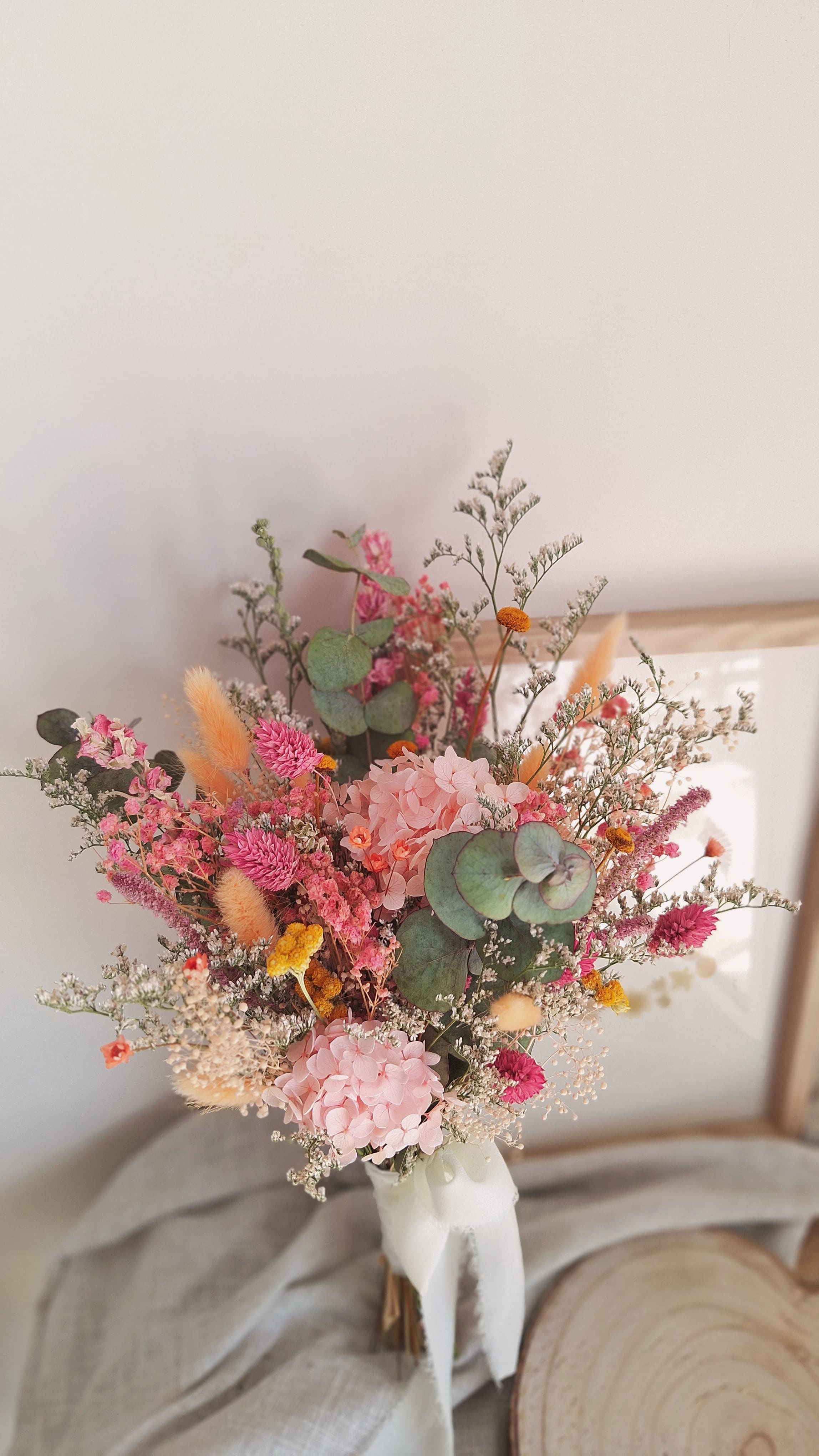Bouquet de mariée en fleurs séchées printemps- Fleuriste Eure et Loir - Fleuriste Bretoncelles - Fleuriste Le Perche - Livraison France