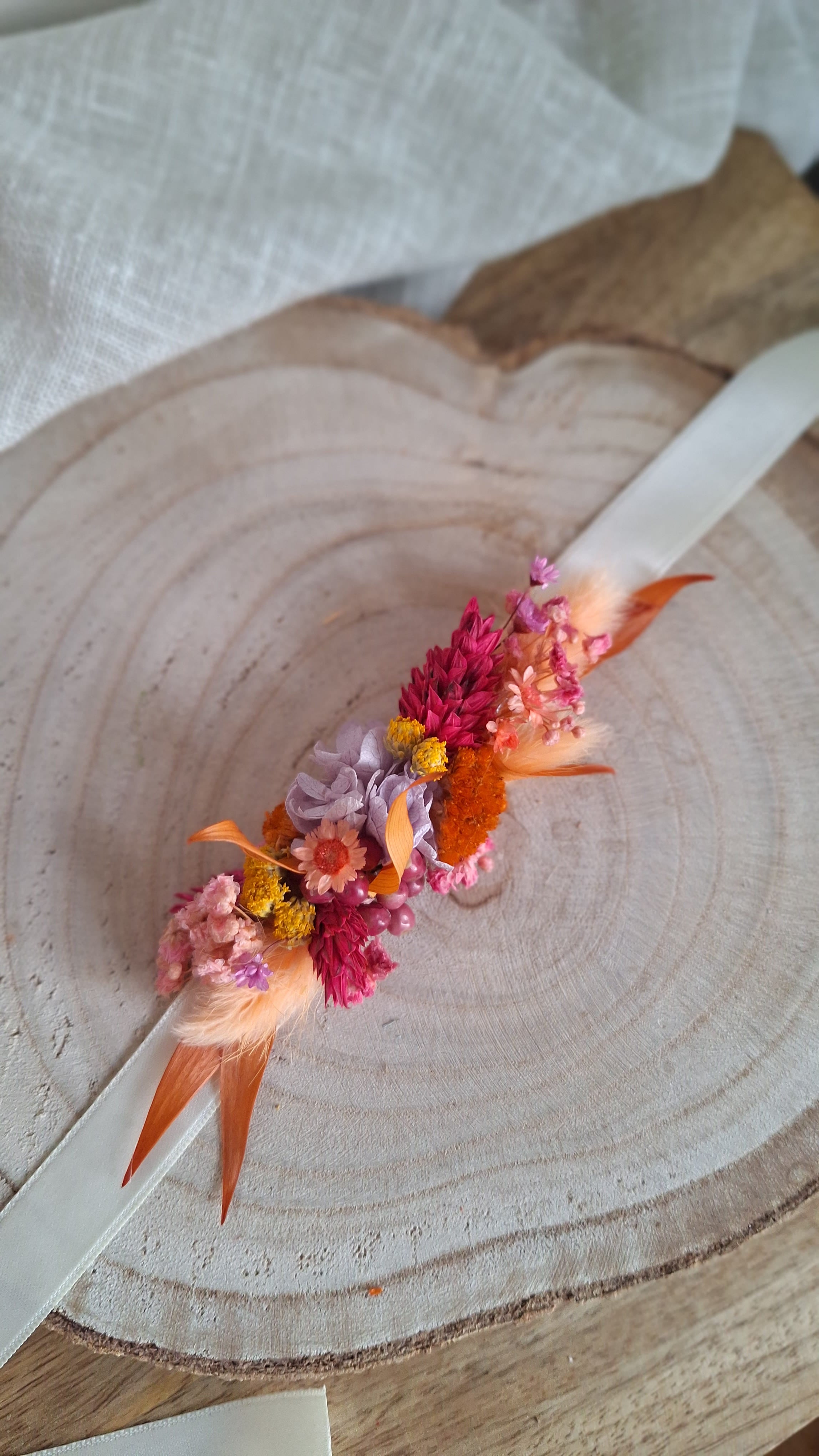 Bracelet en fleurs séchées - Thaïs