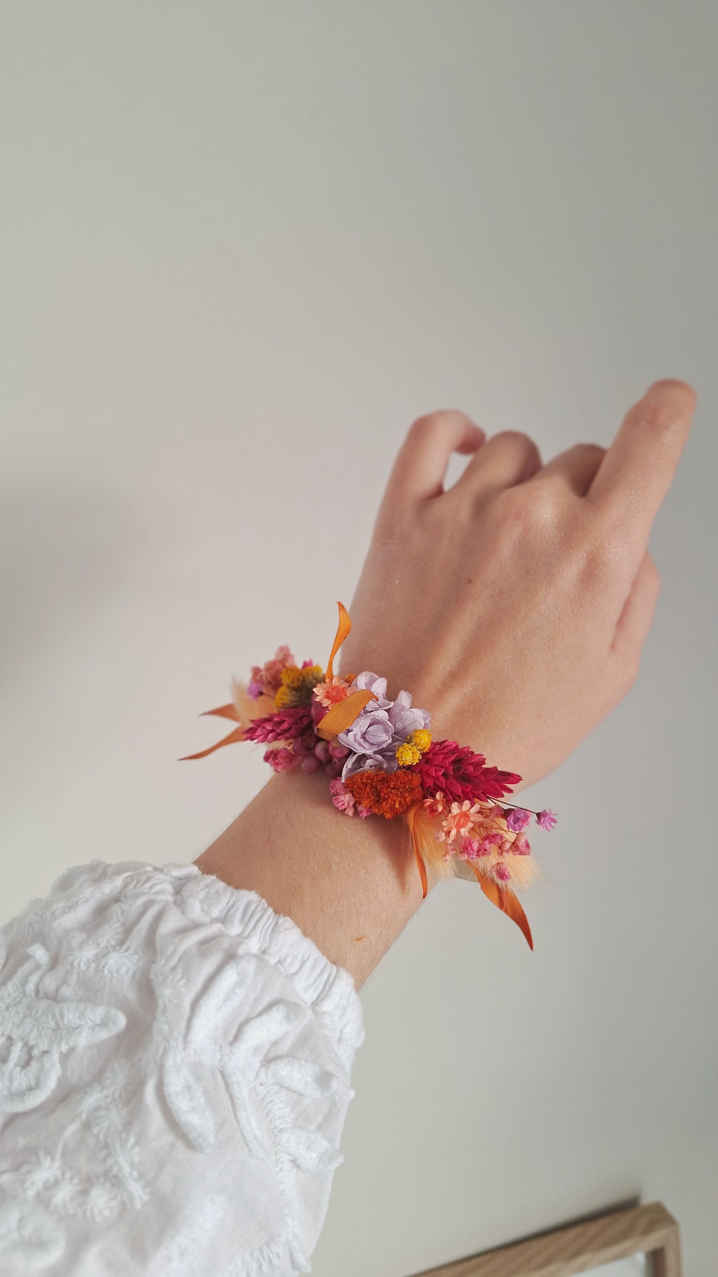 Bracelet en fleurs séchées - Thaïs