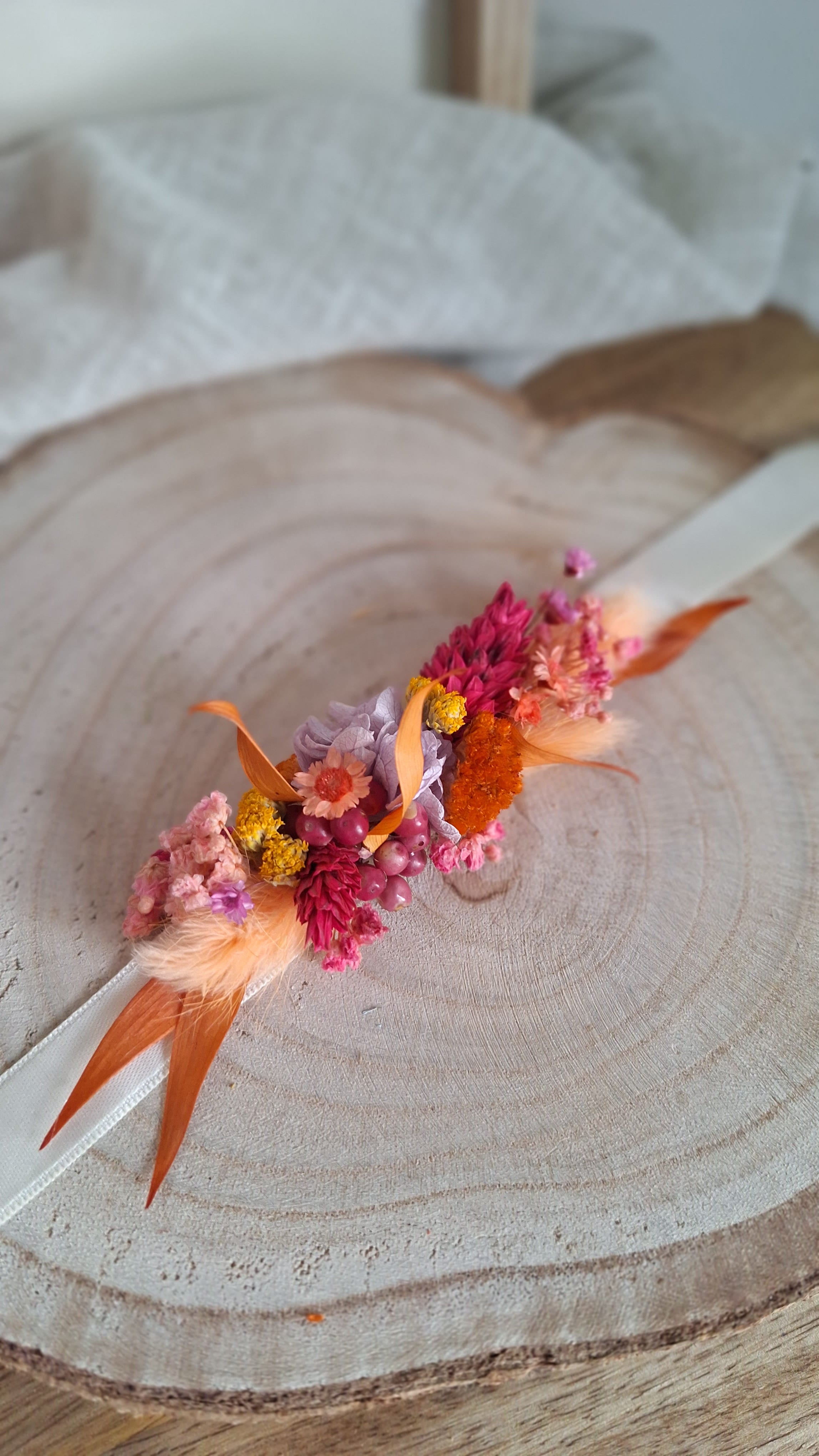 Bracelet en fleurs séchées - Thaïs