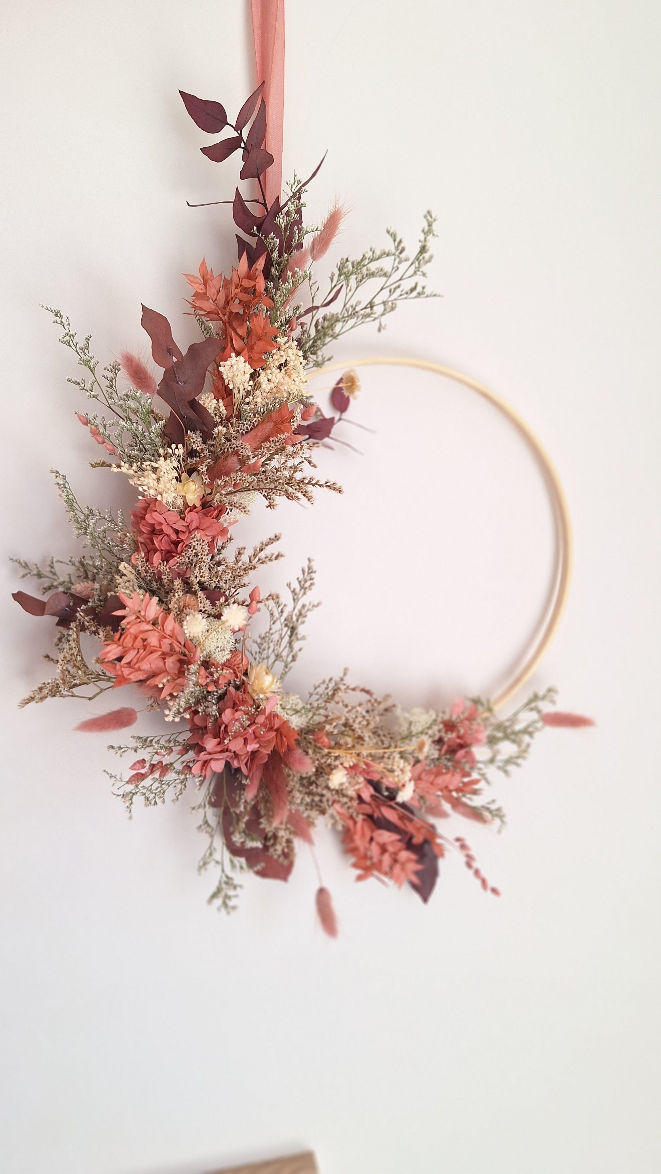 Couronne de fleurs séchées fêtes des mères - LIVRAISON FRANCE