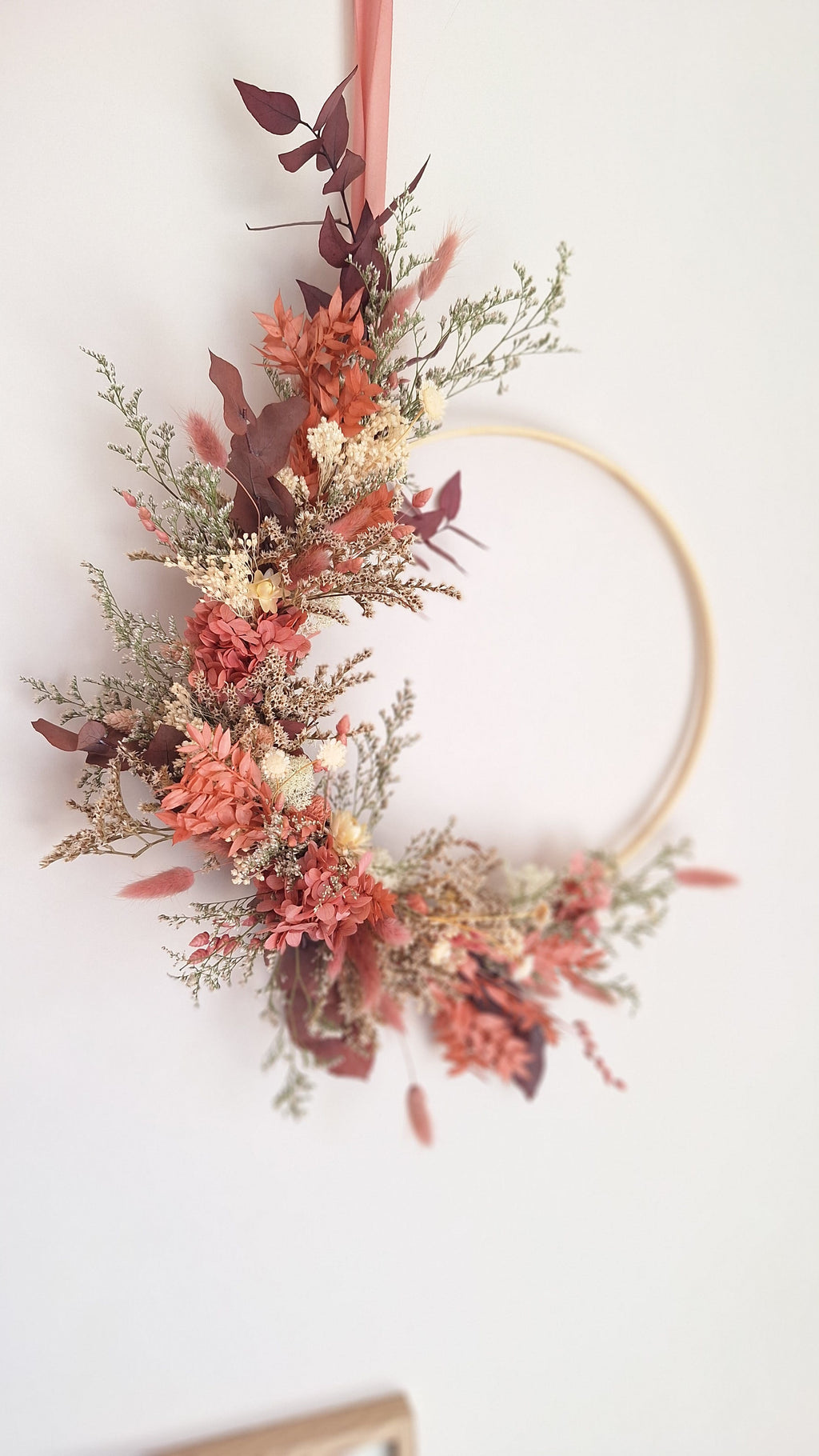 Couronne de fleurs séchées fêtes des mères - LIVRAISON FRANCE