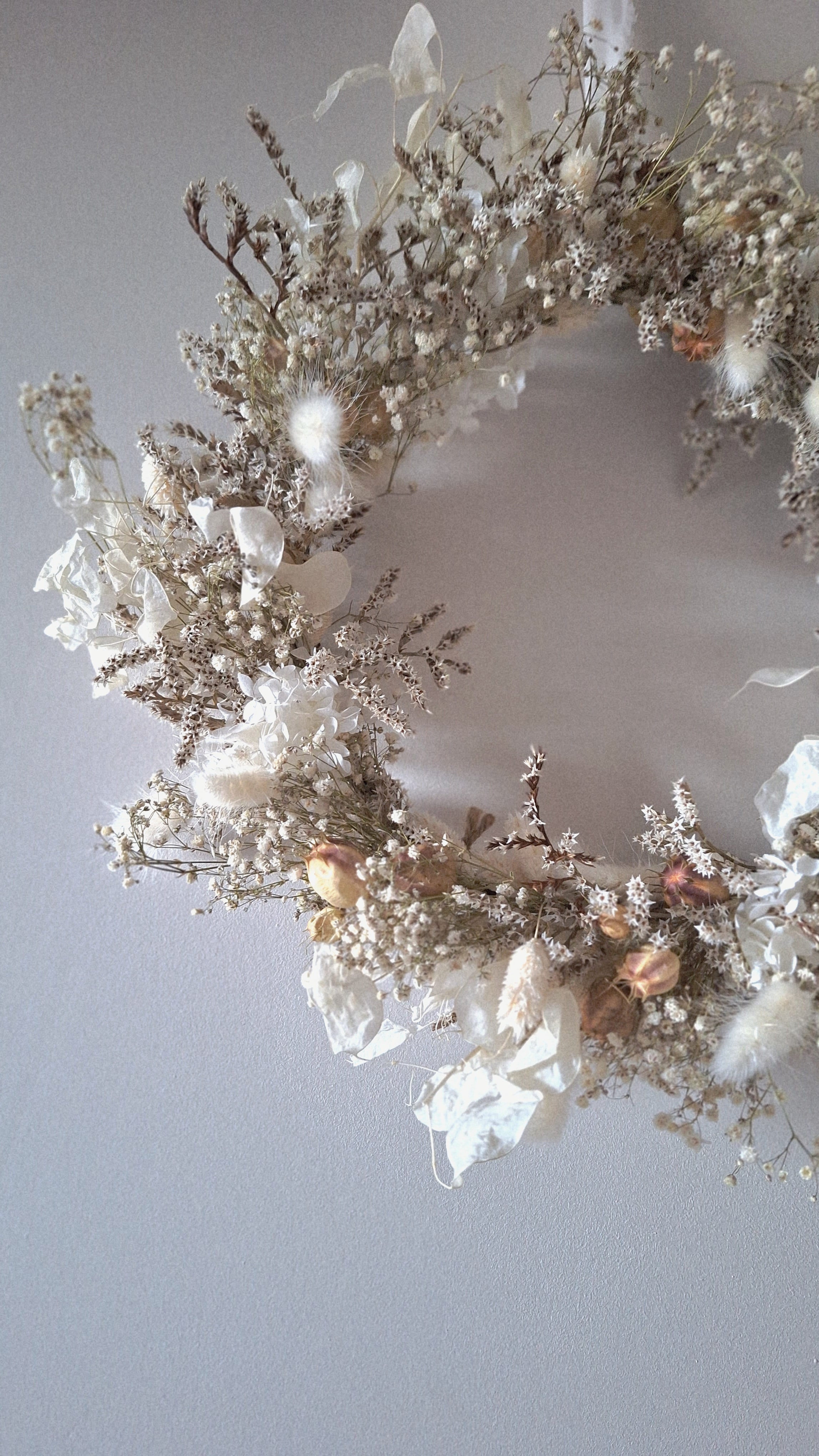 Couronne de fleurs séchées - Céleste