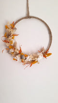 Couronne de fleurs séchées - Ocre