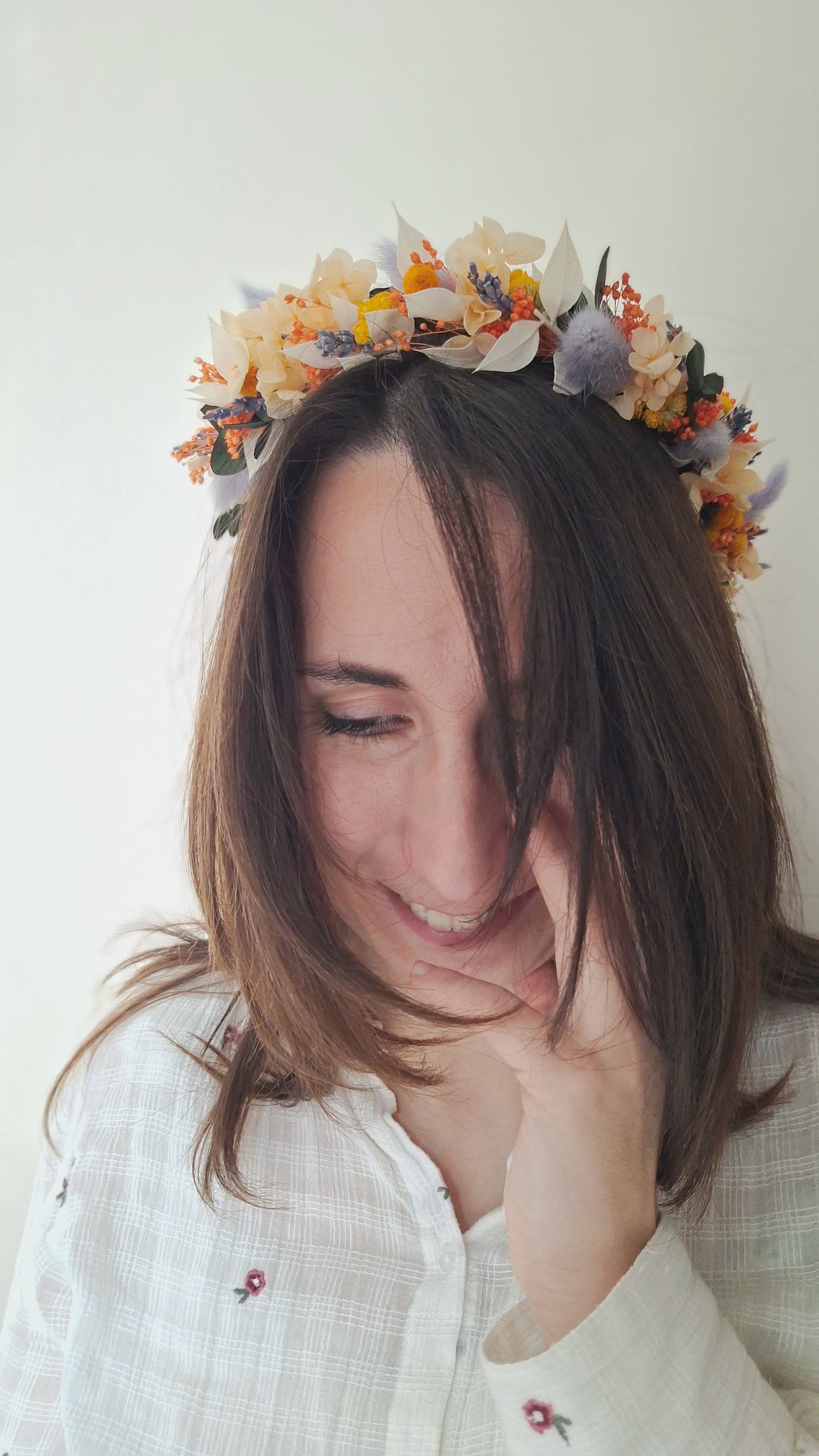 Couronne de tête - fleurs séchées - Héra
