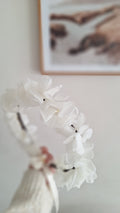 Couronne d'hortensia stabilisé blanc - livraison rance- fleuriste normandie - fleuriste mariage eure et loire - fleuriste le perche - fleurs stabilisées mariage