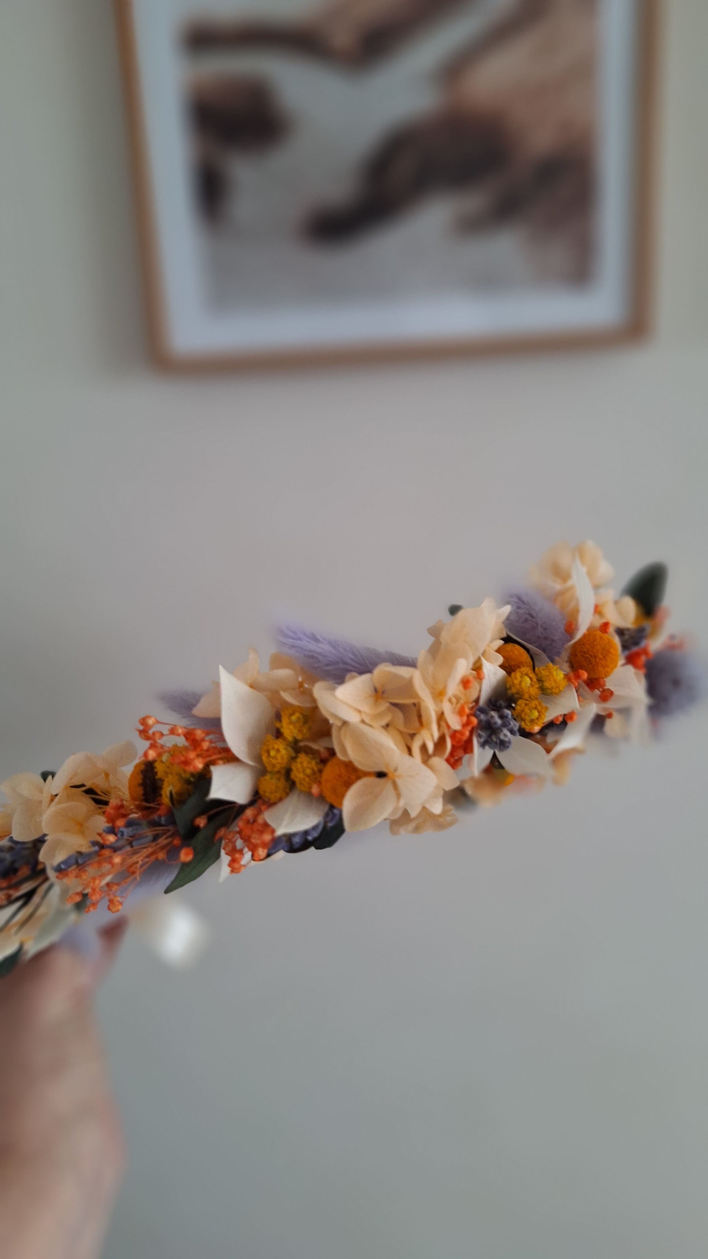 Couronne de tête - fleurs séchées - Héra
