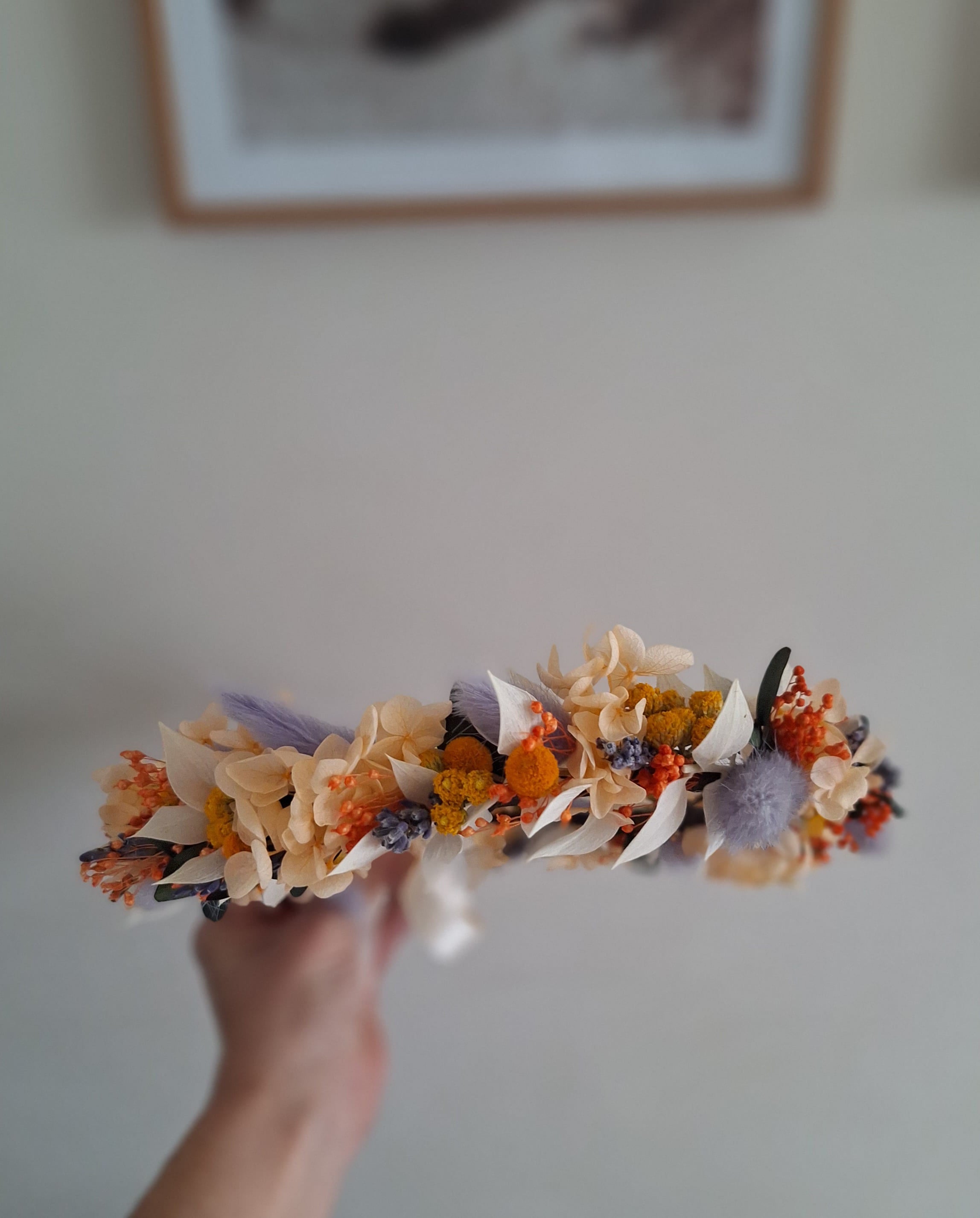 Couronne de tête - fleurs séchées - Héra