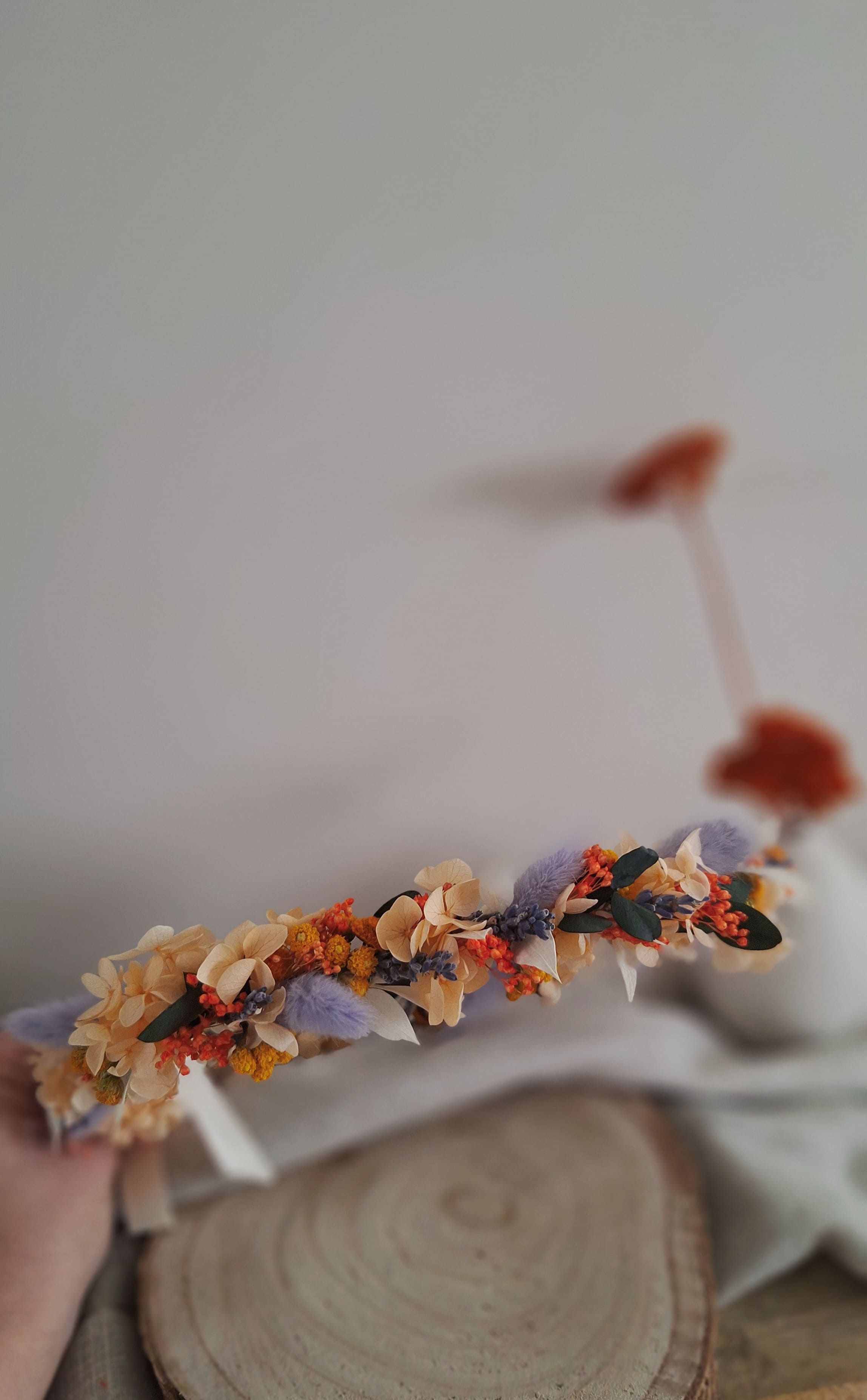 Couronne de tête - fleurs séchées - Héra