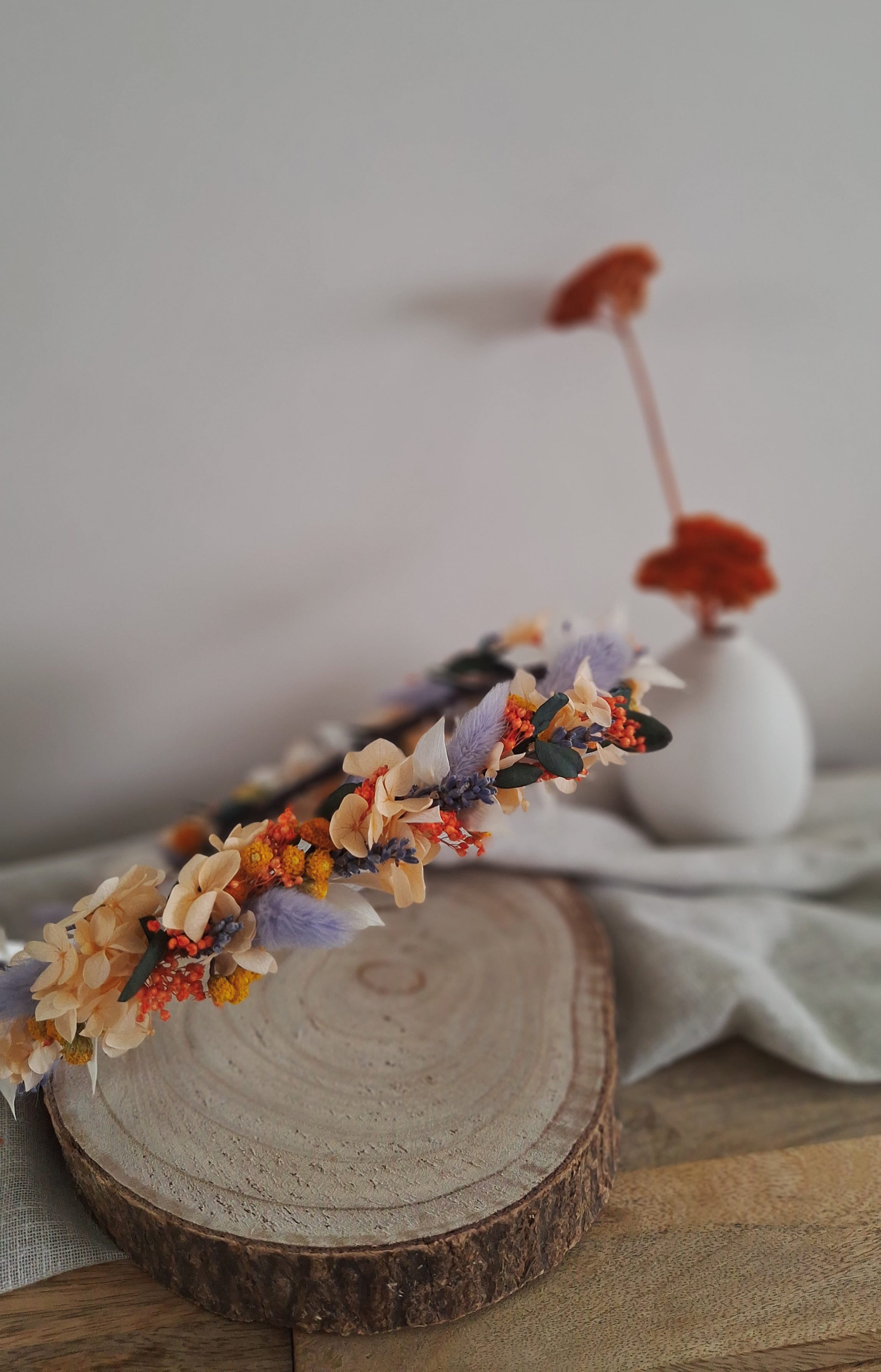 Couronne de tête - fleurs séchées - Héra