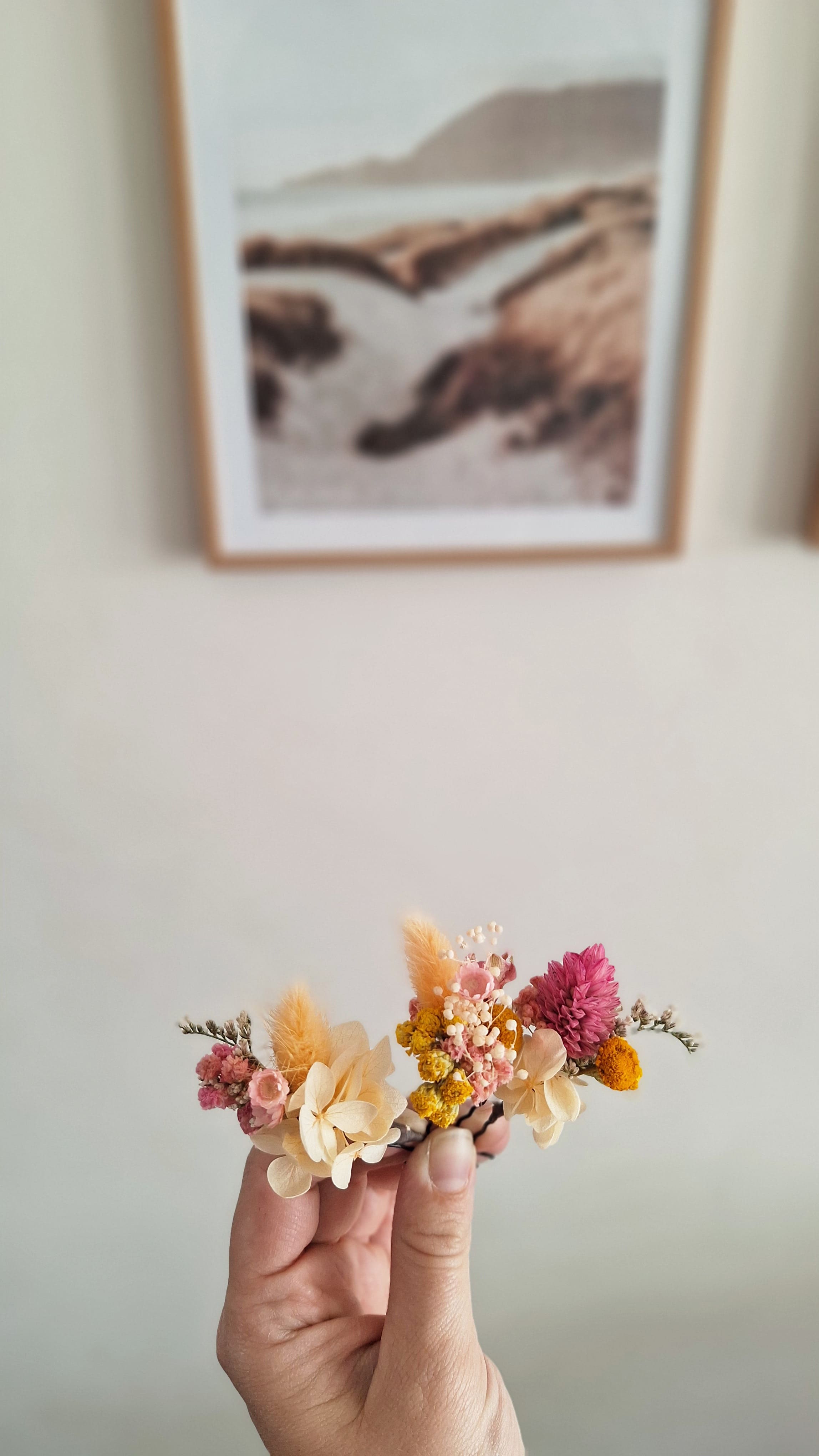 Pics à cheveux en fleurs séchées printemps- Fleuriste Eure et Loir - Fleuriste Bretoncelles - Fleuriste Le Perche - Livraison France