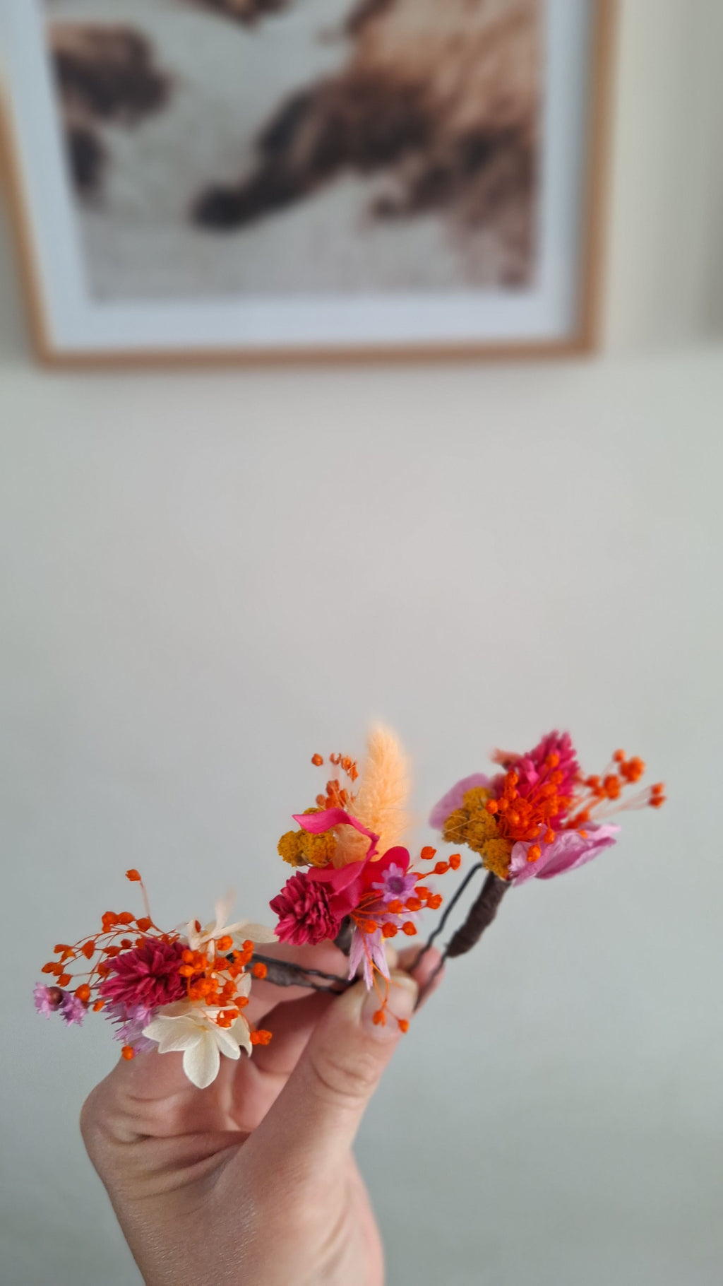 Epingle à chignon fleurie colorée durable - Fleuriste Eure et Loir, fleuriste orne, Fleuriste le perche, Fleuriste Bretoncelles