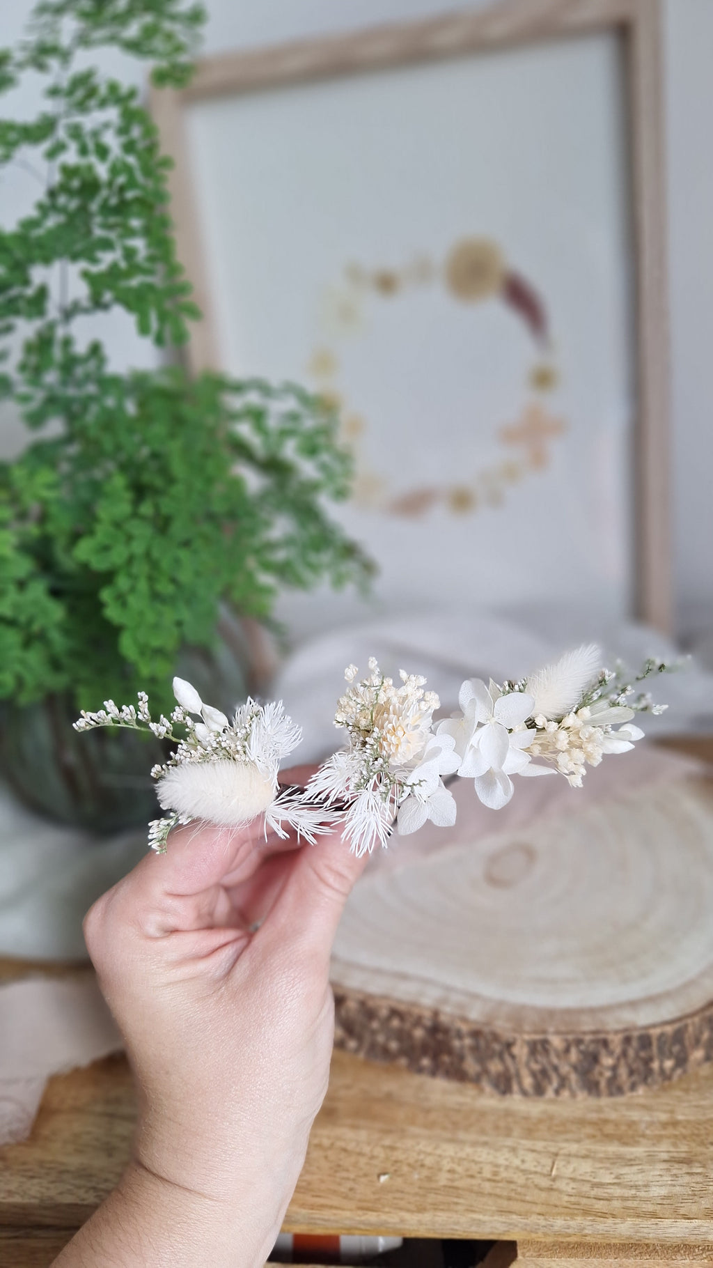 3 Pics à cheveux en fleurs séchées et stabilisée - Victoria