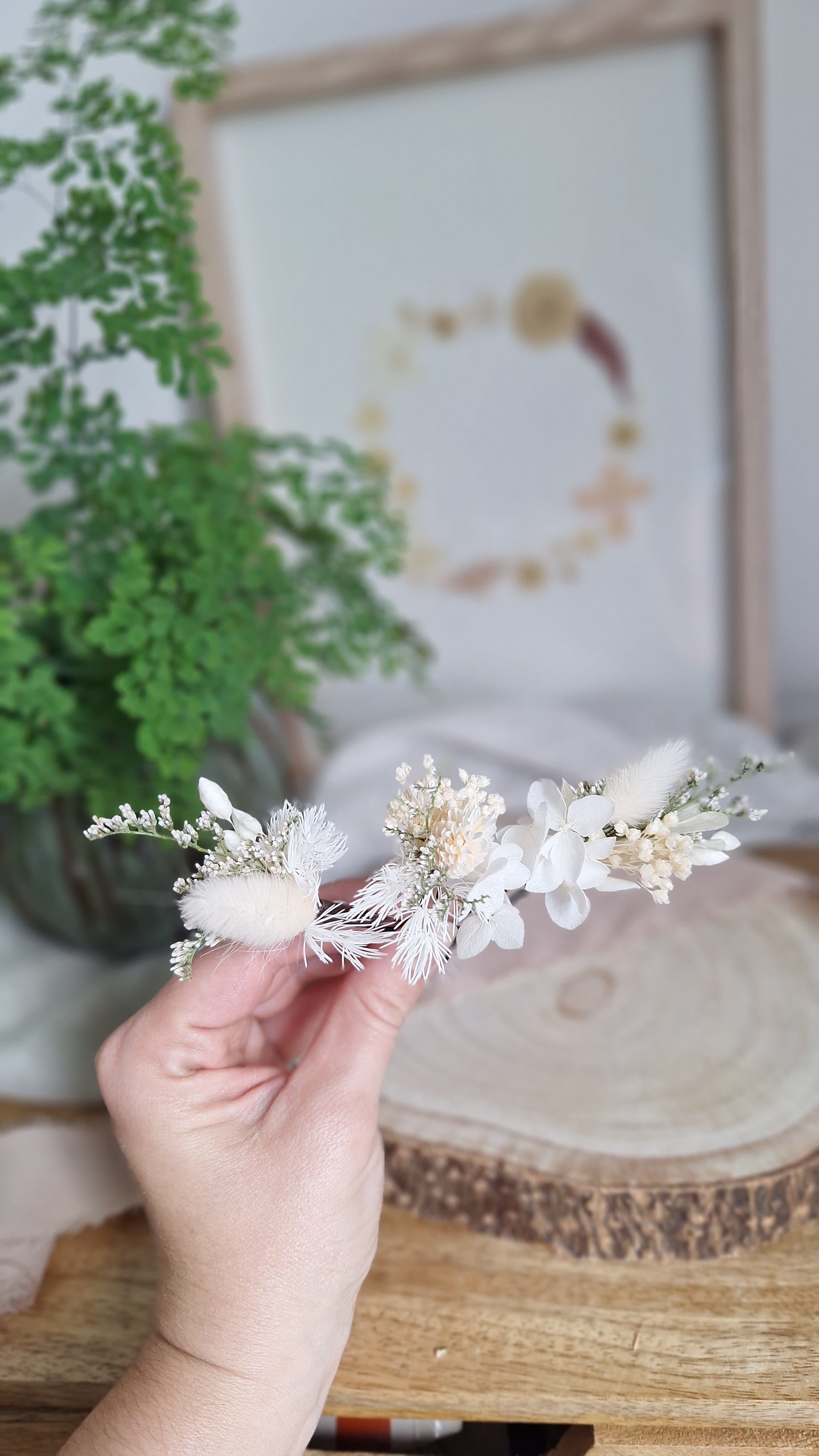 3 Pics à cheveux en fleurs séchées et stabilisée - Victoria