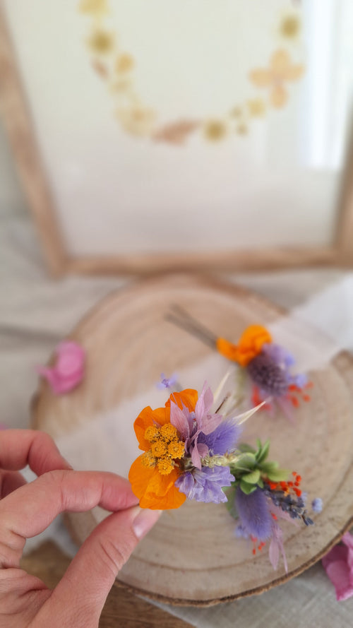 Pics à cheveux en fleurs séchées printemps- Fleuriste Eure et Loir - Fleuriste Bretoncelles - Fleuriste Le Perche - Livraison France