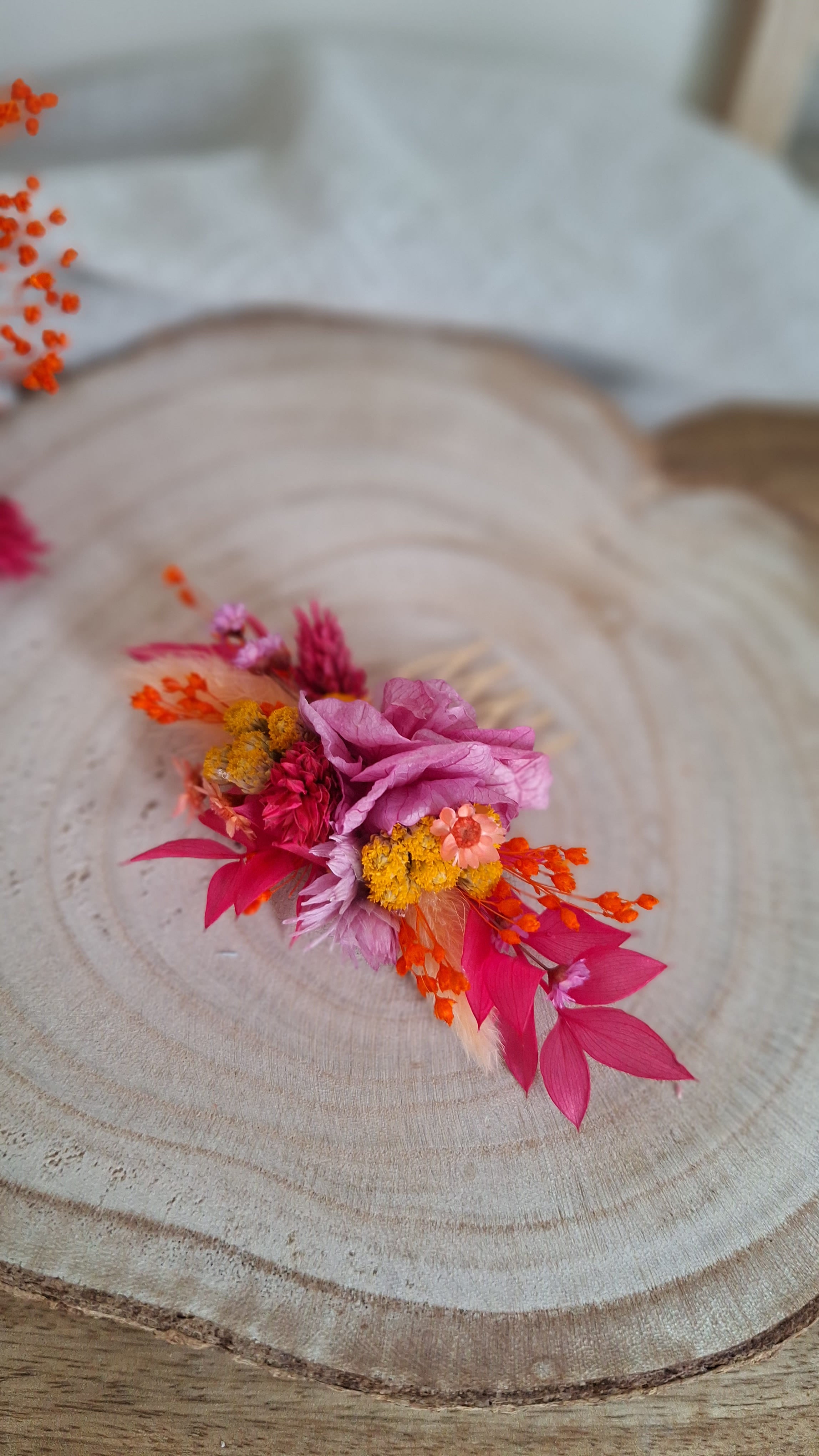 Mini Peigne en fleurs séchées - Roxane