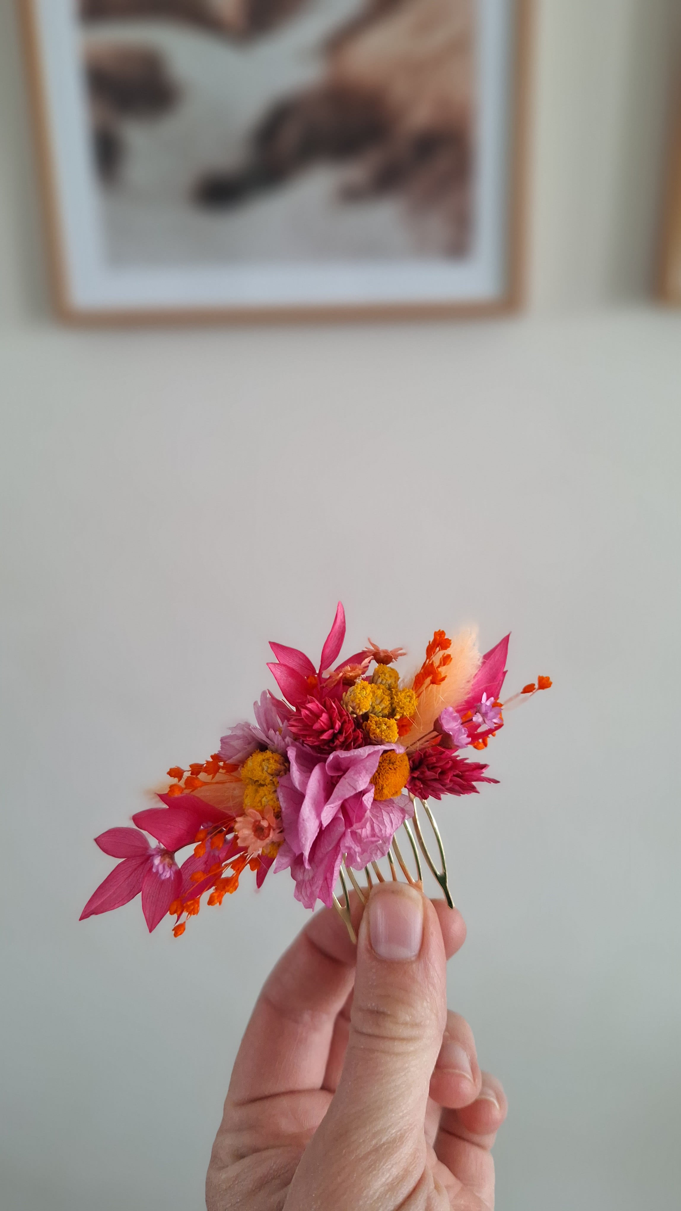 Mini Peigne en fleurs séchées - Roxane