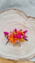 Peigne en fleurs séchées coloré - Mariage Eure et Loir