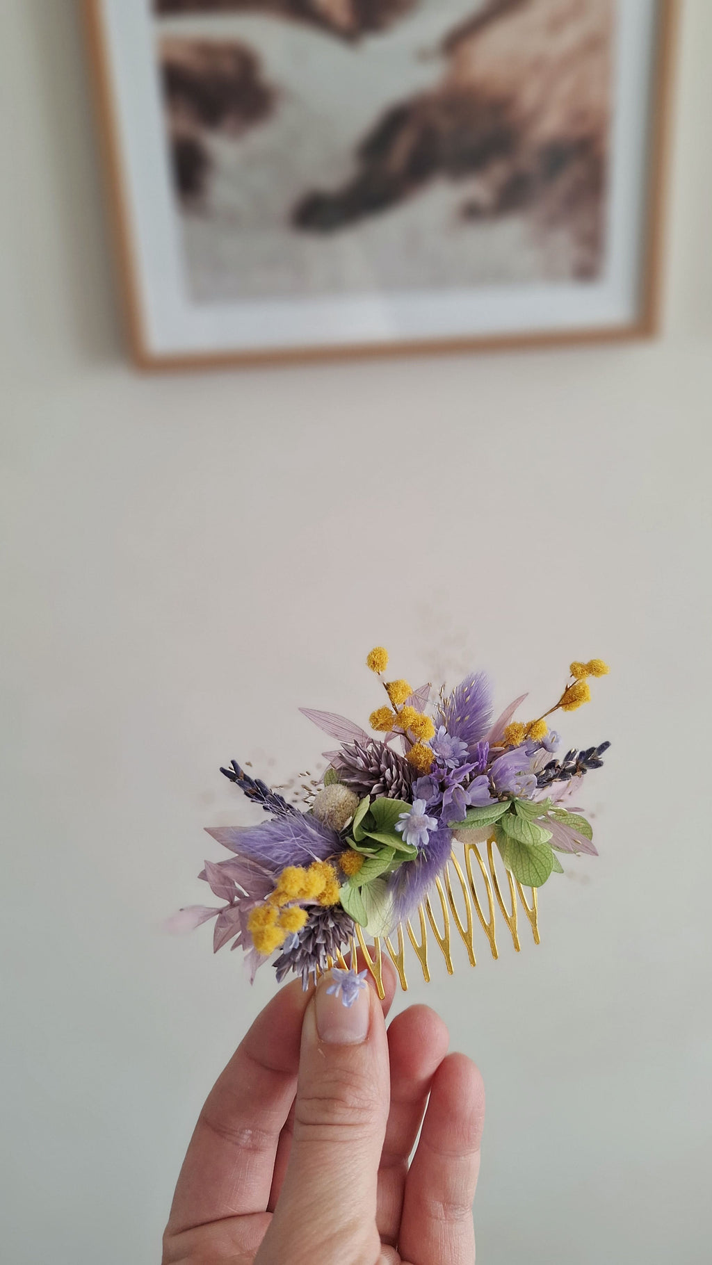 Peigne en fleurs séchées - Fleuriste Eure et Loir - Fleuriste Bretoncelles - Fleuriste Le Perche - Livraison France