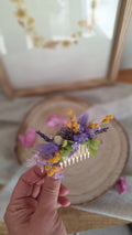 Peigne en fleurs séchées - Fleuriste Eure et Loir - Fleuriste Bretoncelles - Fleuriste Le Perche - Livraison France