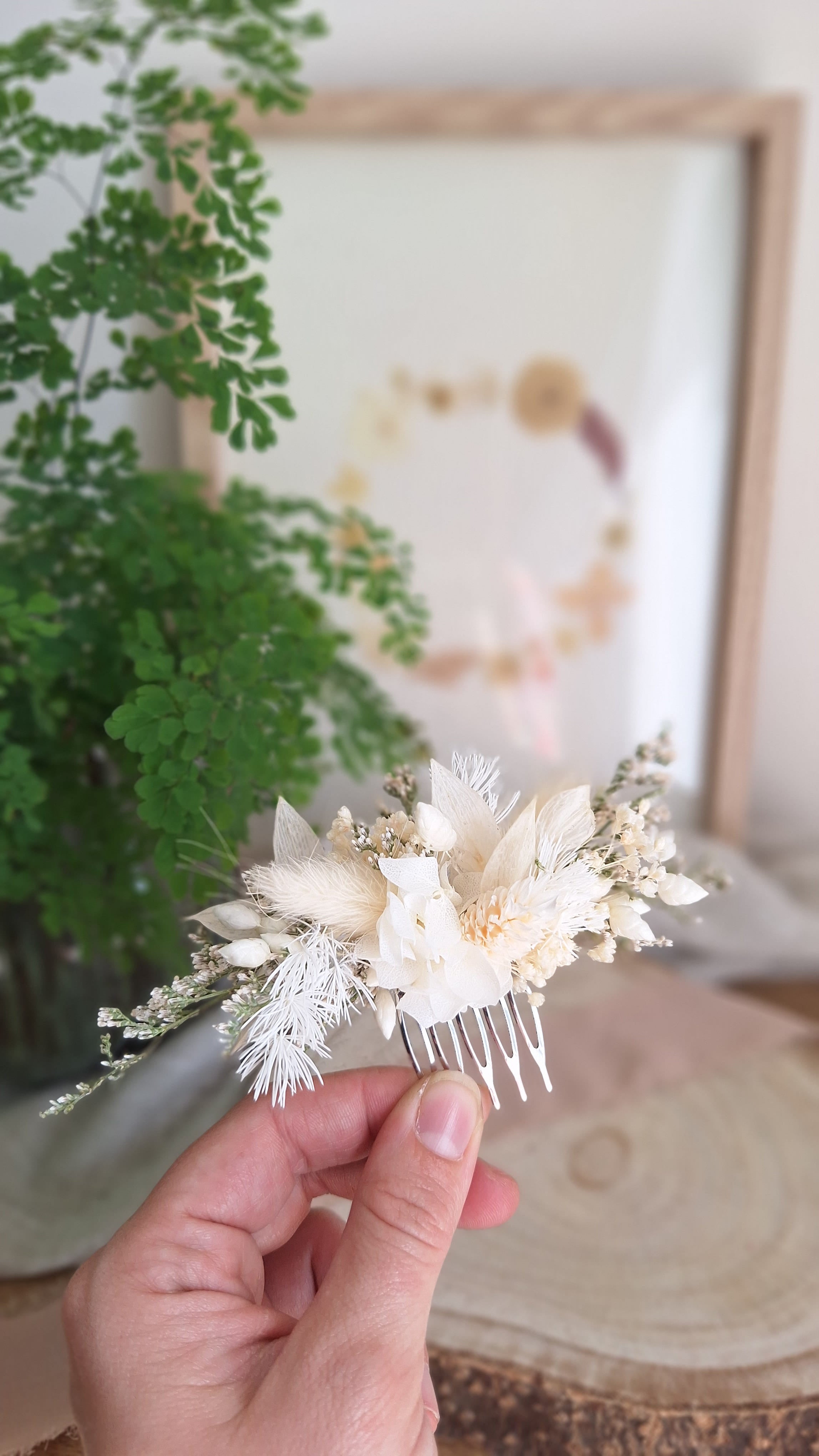 Peigne fleuri blanc - livraison en france mariage