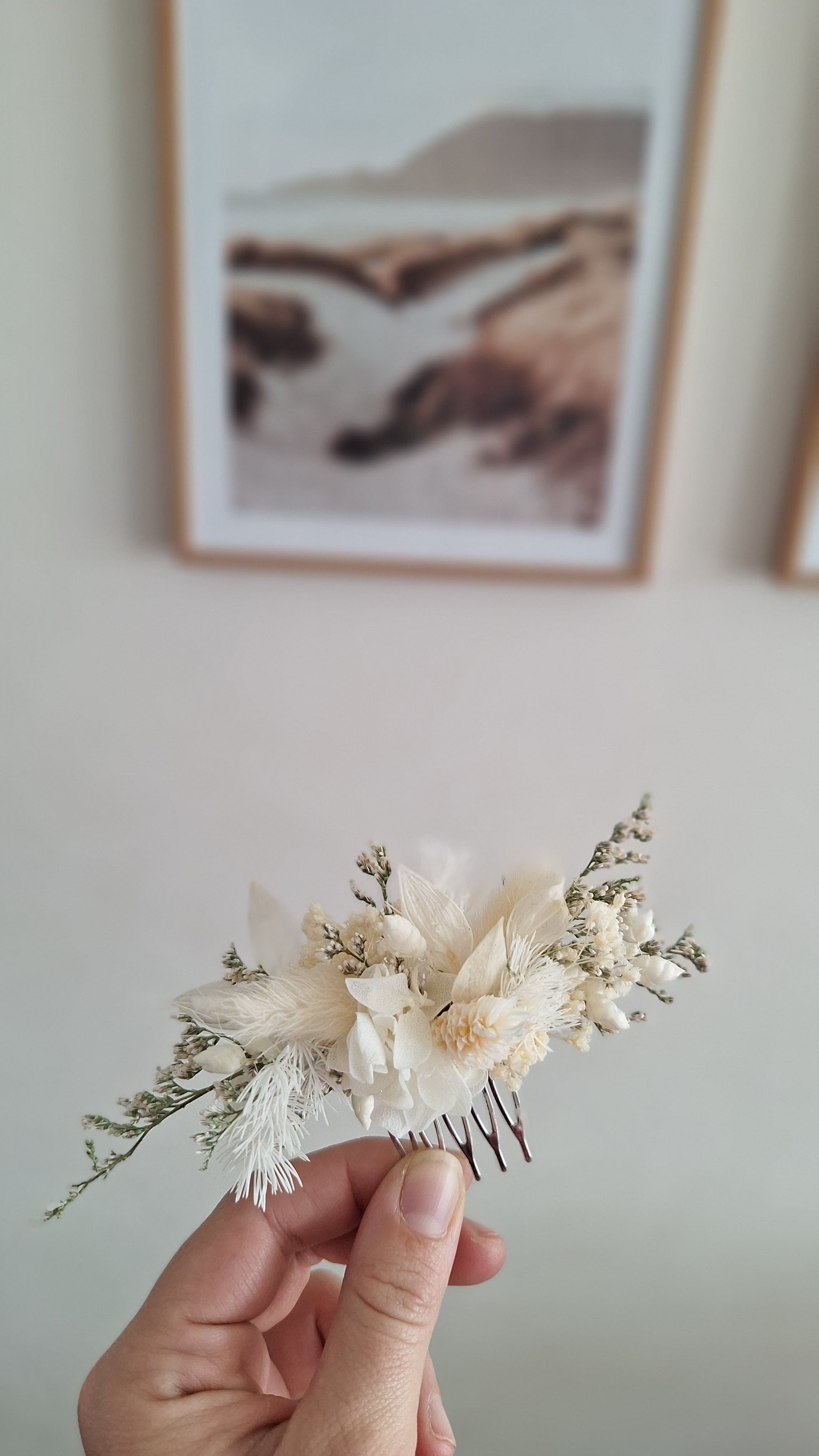 Peigne fleuri blanc - livraison en france mariage - 