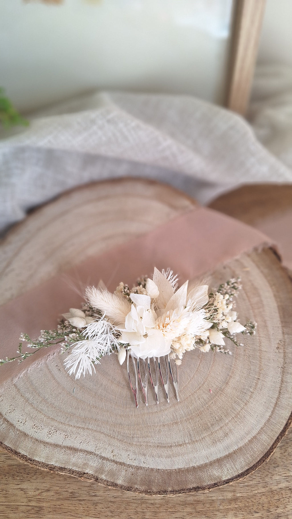 Peigne fleuri blanc - livraison en france mariage 