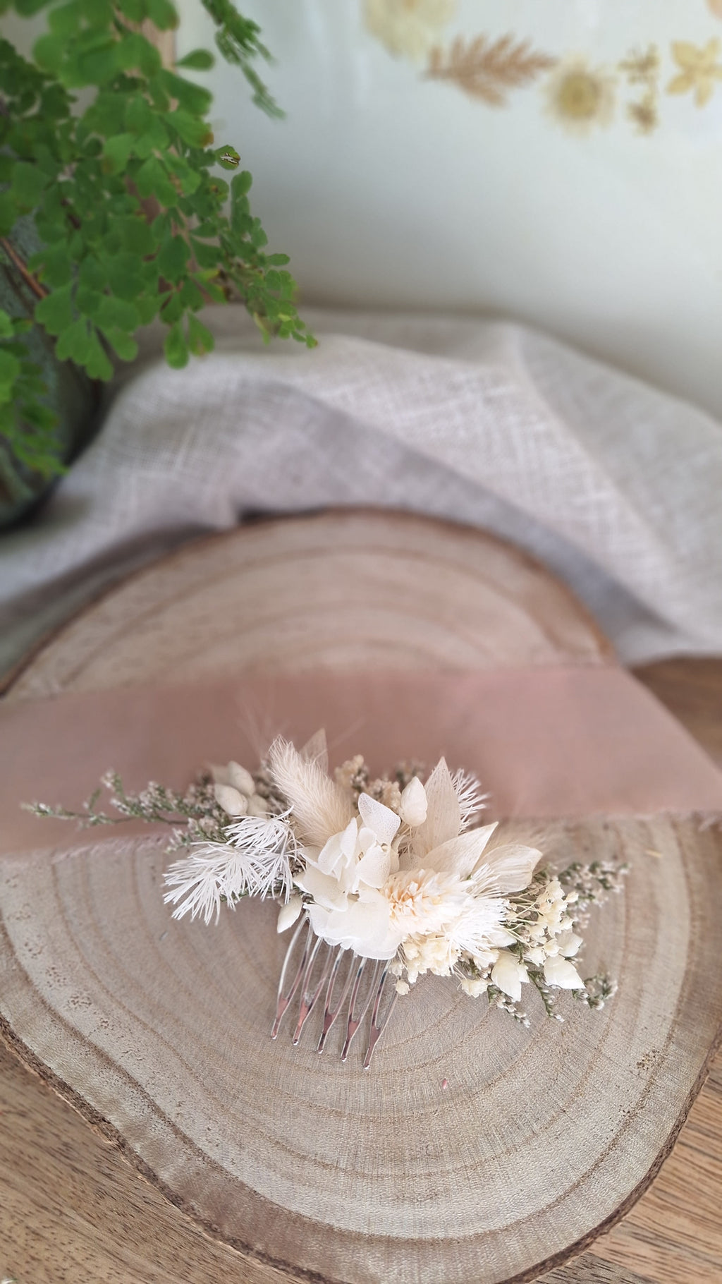 Peigne fleuri blanc - livraison en france mariage 