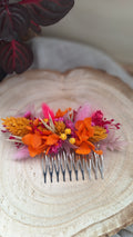 Peigne coloré en fleurs séchées durable - Fleuriste Eure et Loir, fleuriste orne, Fleuriste le perche, Fleuriste Bretoncelles