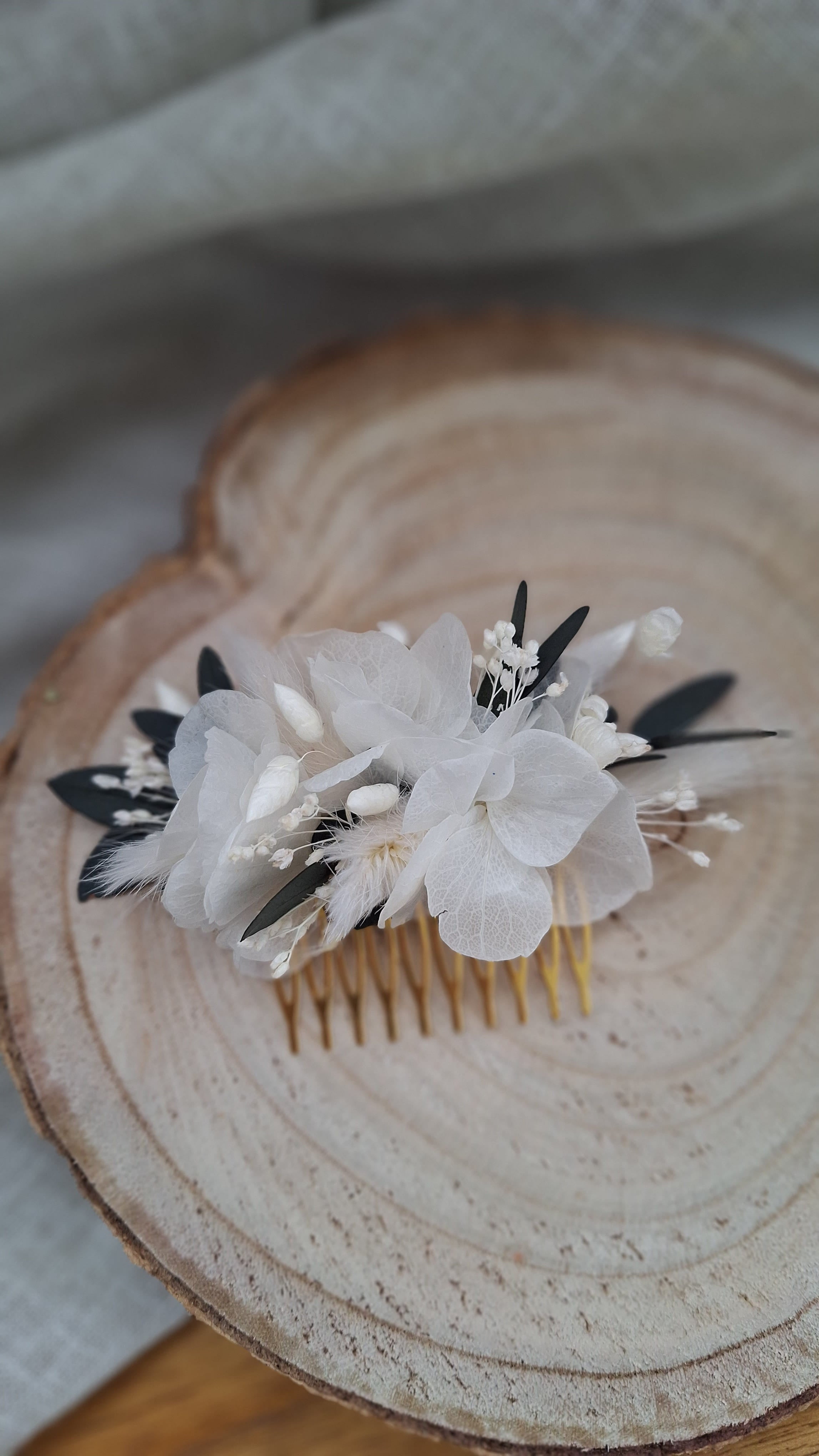 Peigne en fleurs séchées - Victoria