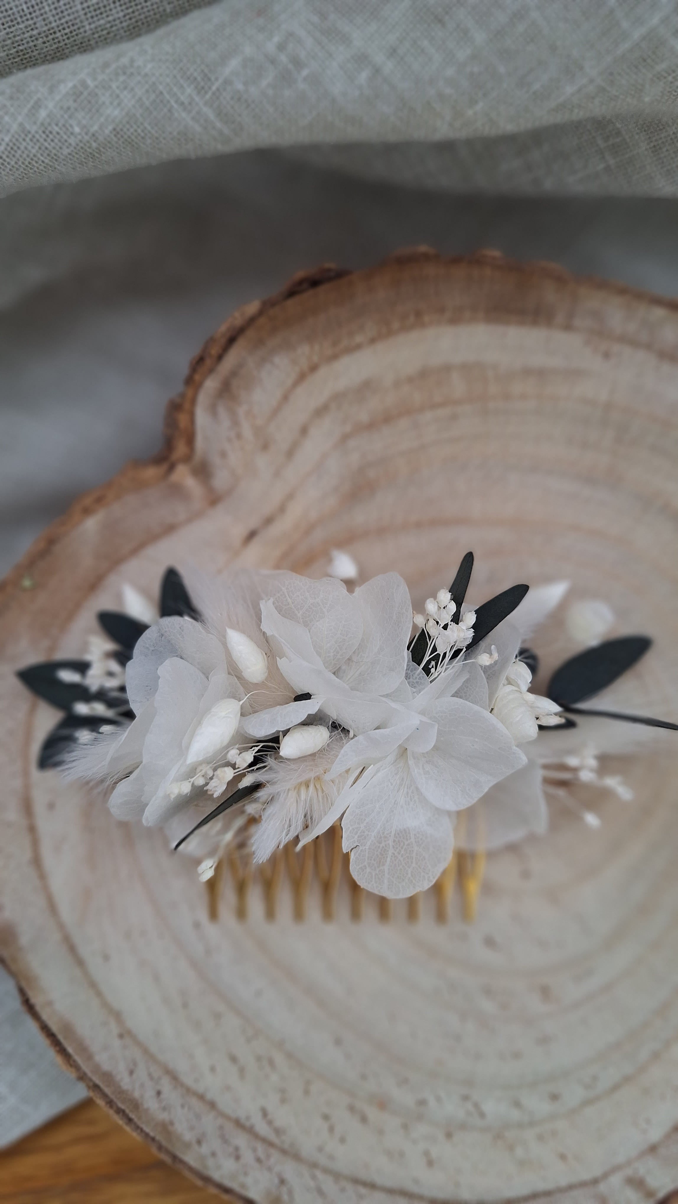 Peigne en fleurs séchées - Victoria