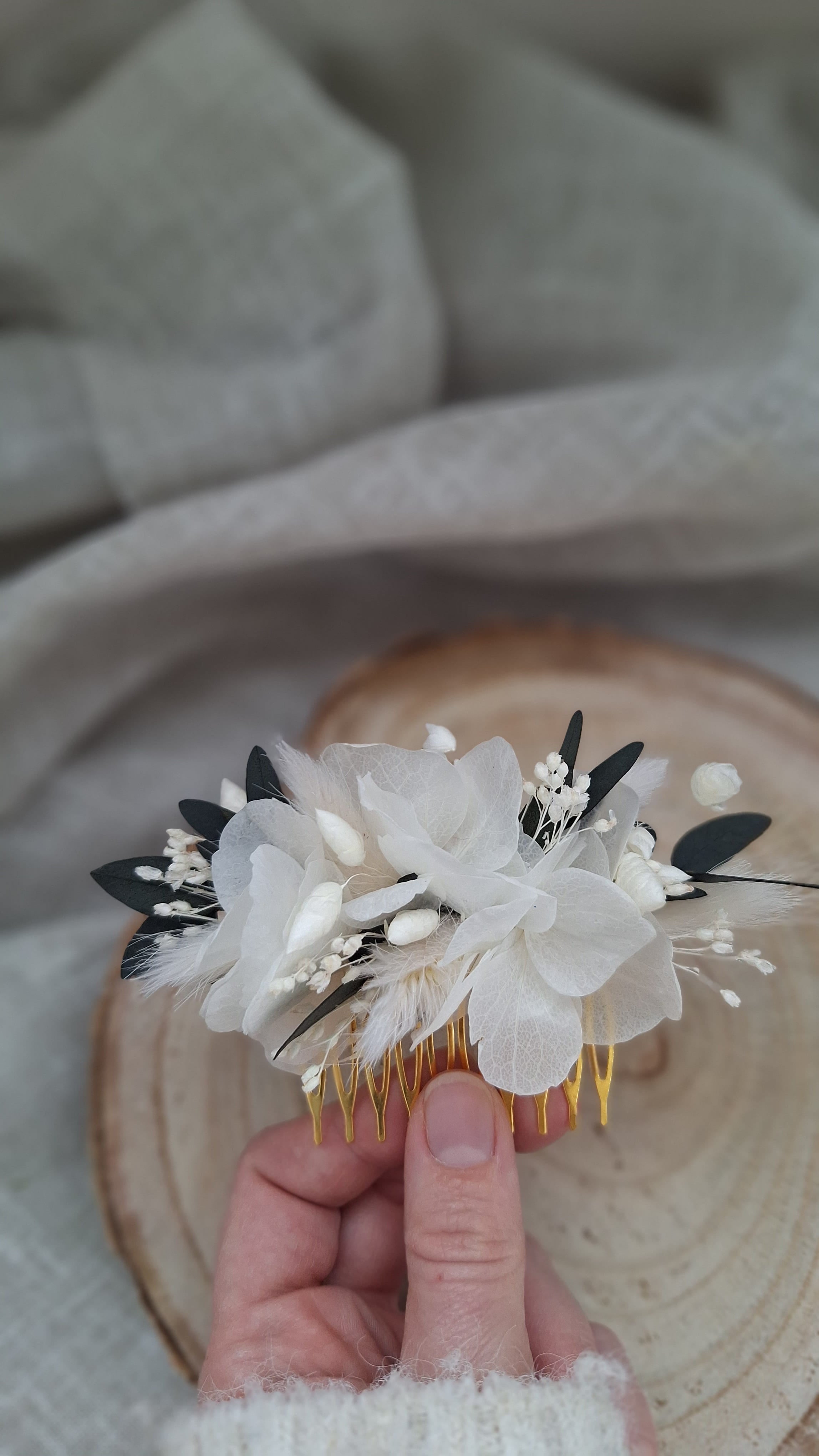 Peigne en fleurs séchées - Victoria