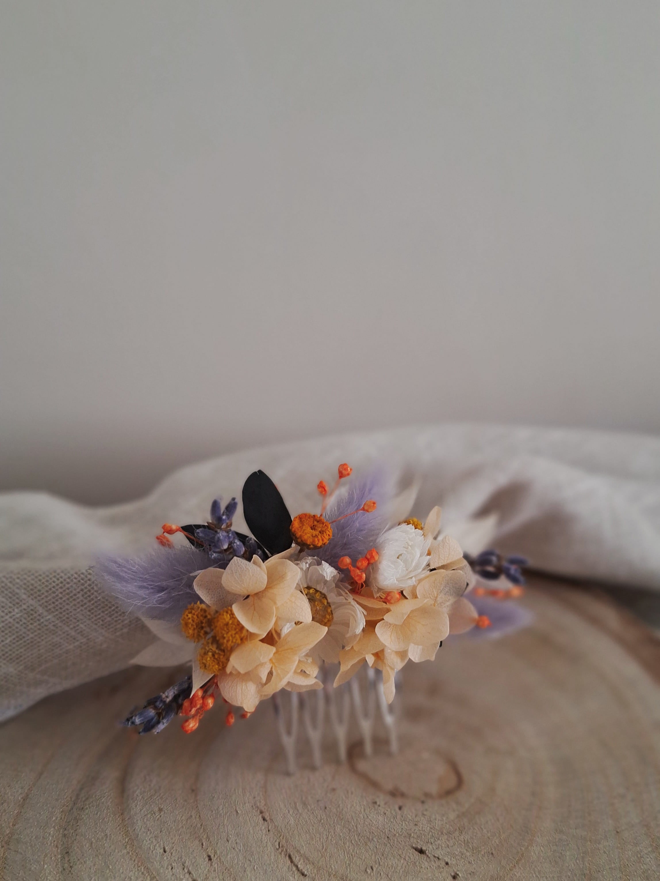 Mini Peigne en fleurs séchées - Héra