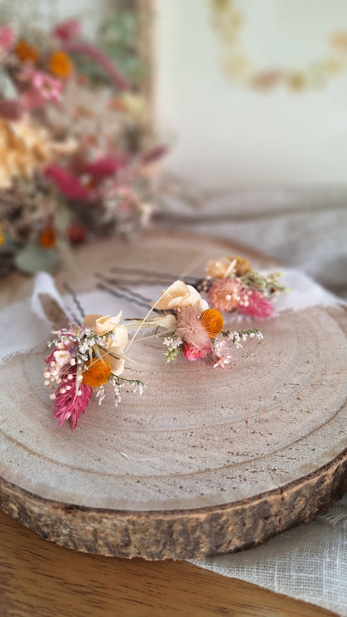 Pics à cheveux en fleurs séchées printemps- Fleuriste Eure et Loir - Fleuriste Bretoncelles - Fleuriste Le Perche - Livraison France