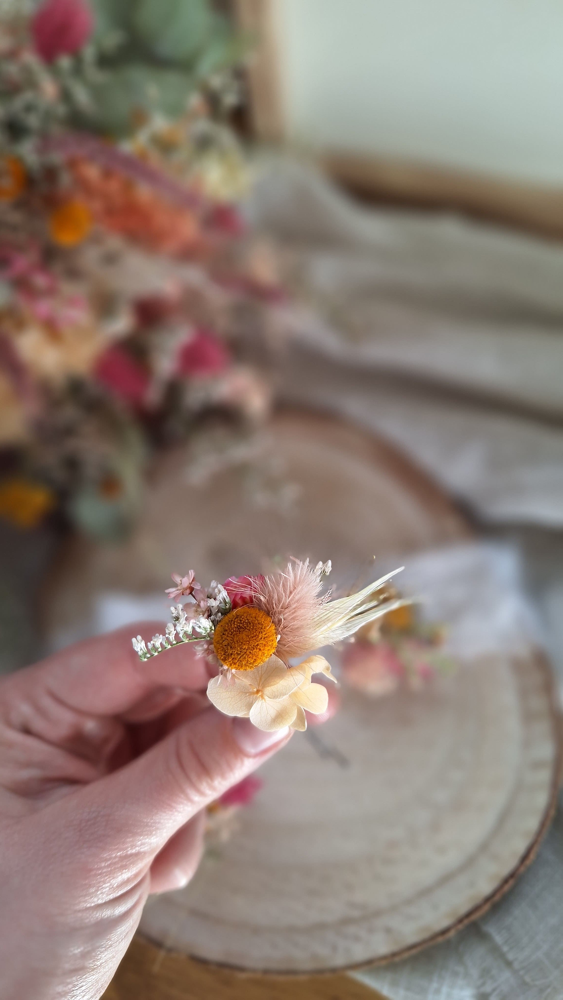 Pics à cheveux en fleurs séchées printemps- Fleuriste Eure et Loir - Fleuriste Bretoncelles - Fleuriste Le Perche - Livraison France