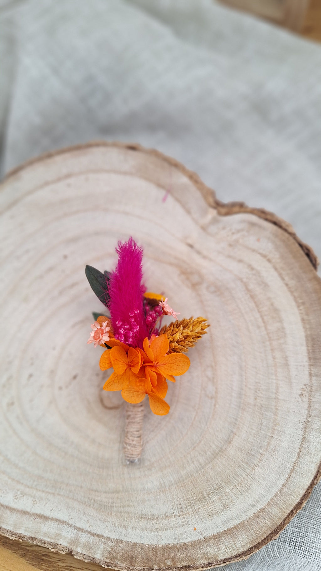Boutonnière en fleurs séchées - Sofia