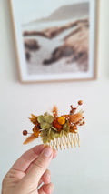 Peigne pour cheveux aux couleurs d'automne livraison france - mariage automnale - fleurs cheveux - coiffure mariage - fleuriste le perche - fleuriste eure et Loire