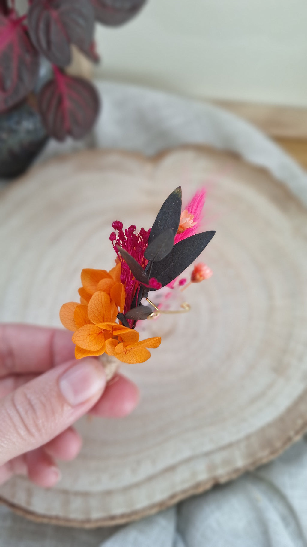 Boutonnière en fleurs séchées - Sofia