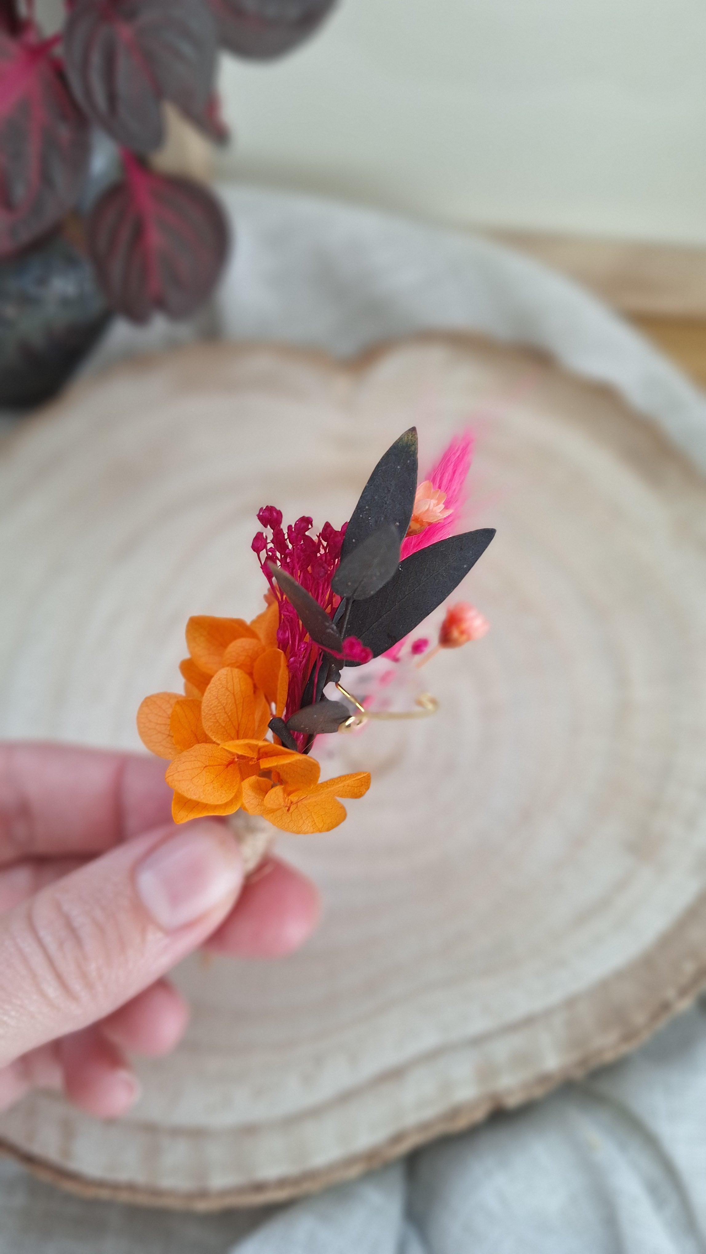 Boutonnière en fleurs séchées - Sofia
