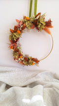 Couronne de fleurs séchées - Noisette