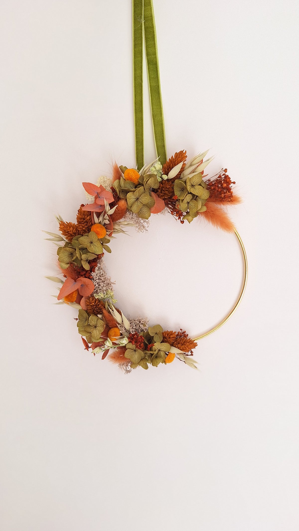 Couronne de fleurs séchées - Noisette