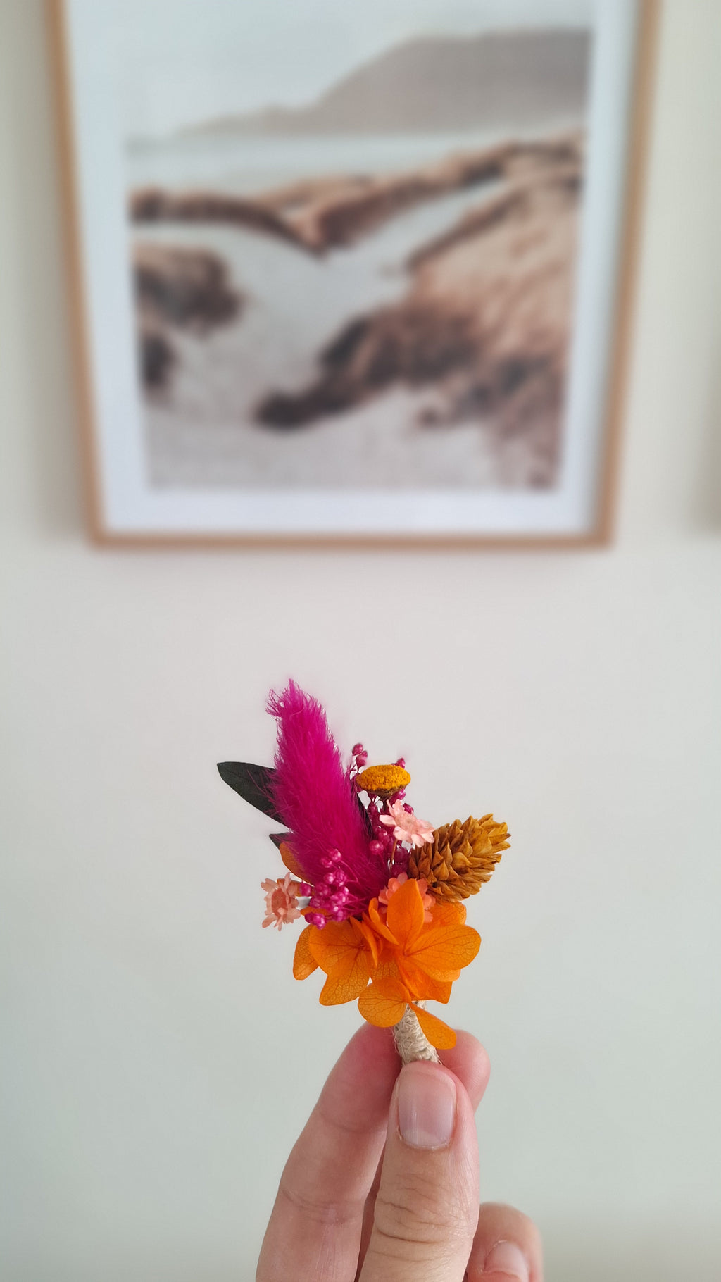 Boutonnière en fleurs séchées - Sofia