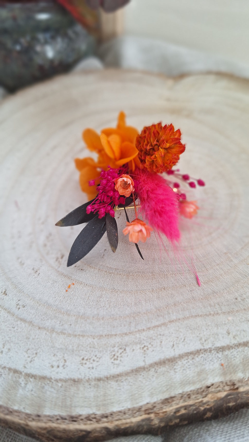 Boutonnière en fleurs séchées - Sofia