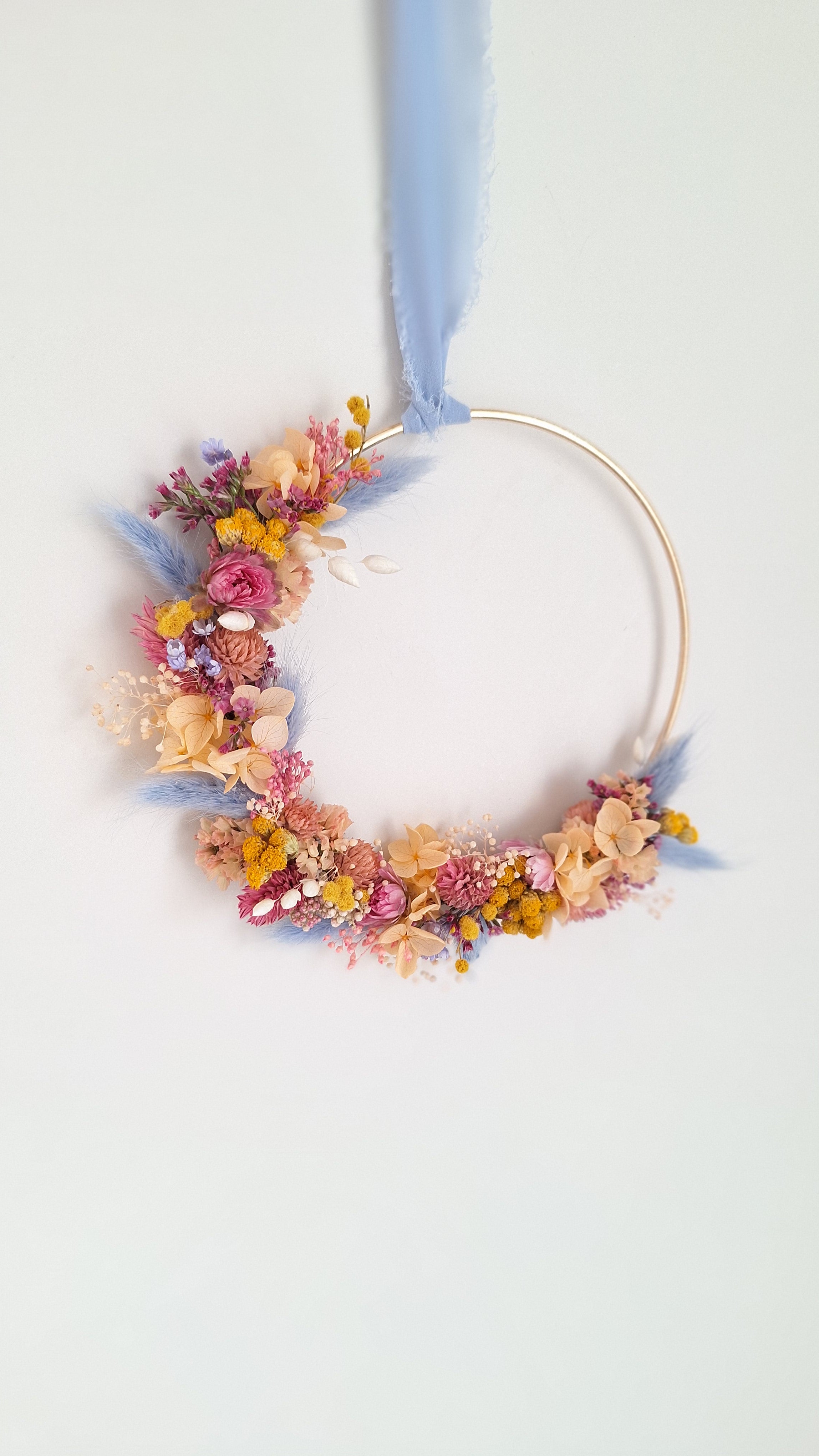Couronne de fleurs séchées - Eclosion sauvage
