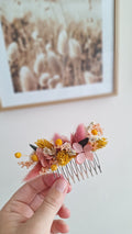 Peigne en fleurs séchées - Elisabeth