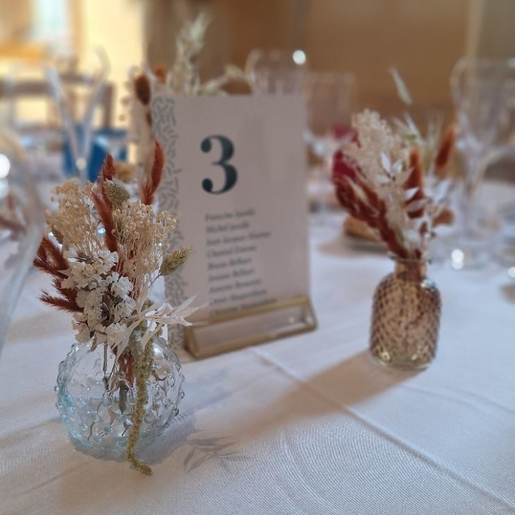 Couronne de fleurs séchées pêche et blanc à poser sur la tête - Couronne de fleurs mariage - Livraison fleurs séchées